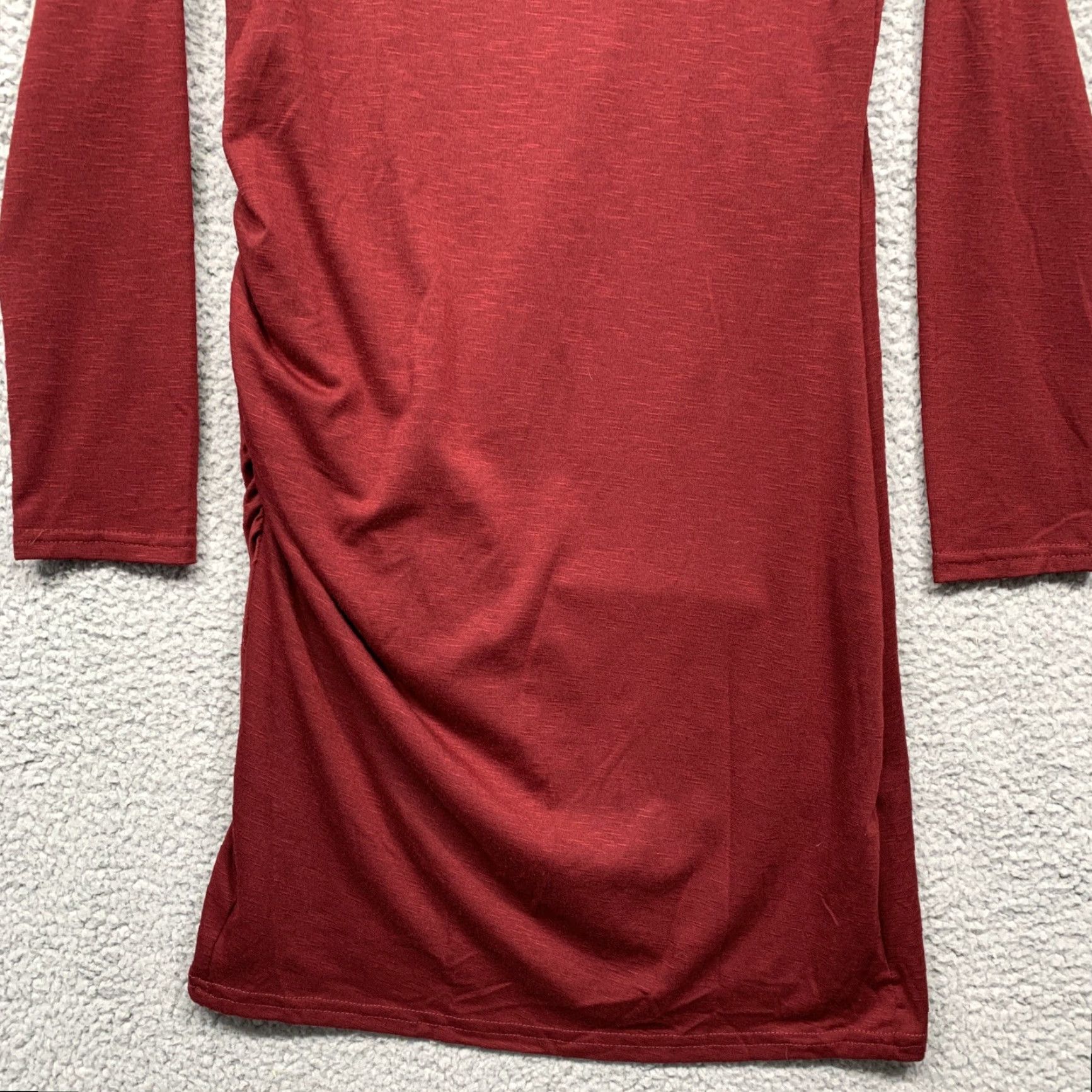 Vintage BTFBM Dress Women's M Burgundy Left Side Gathered Inner Slip High Quality NWT Dress Size M / US 6-8 / IT 42-44 - 6 Thumbnail