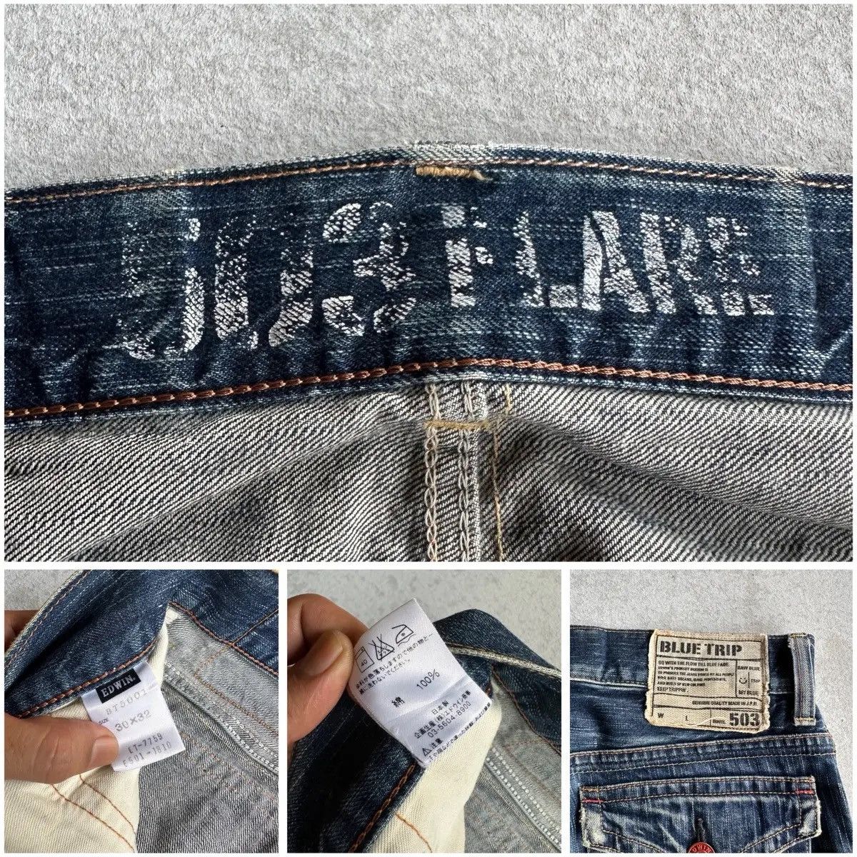 Kapital 🛒 LAST DROP DELETE TODAY🛒 EDWIN 503 Flare Distressed Denim Size US 33 - 16 Thumbnail
