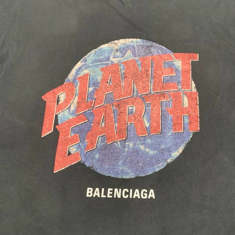 Balenciaga Balenciaga Black Wash Destroy the Earth Short Sleeve Size US XL / EU 56 / 4 - 3 Thumbnail