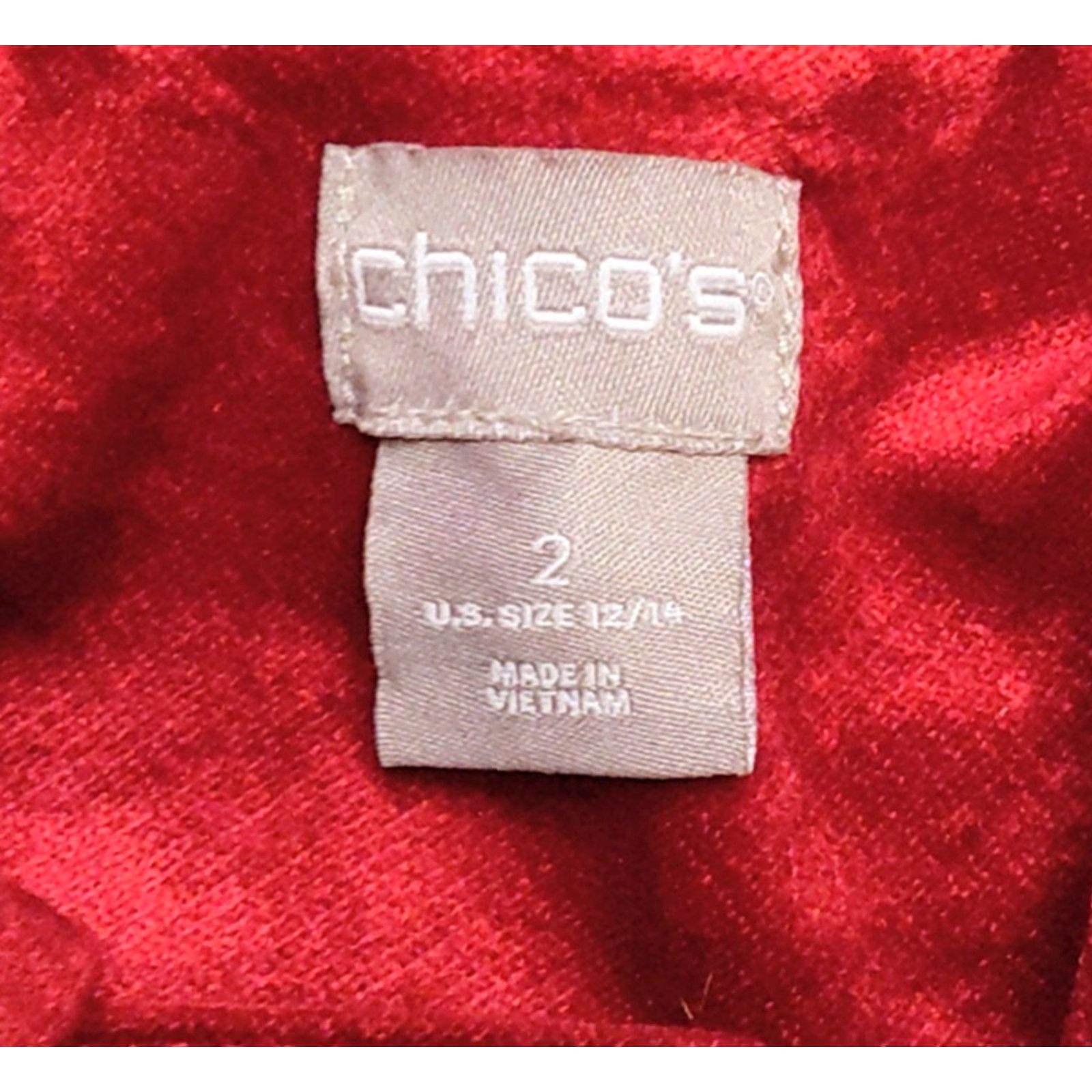 Vintage CHICO'S RED VELVET DENIM JACKET - SHORT - Lined - SZ 12/14 - WOMEN - Velvet Jacket - Casual / Party - 2010s (if decade) Size XL / US 12-14 / IT 48-50 - 6 Thumbnail
