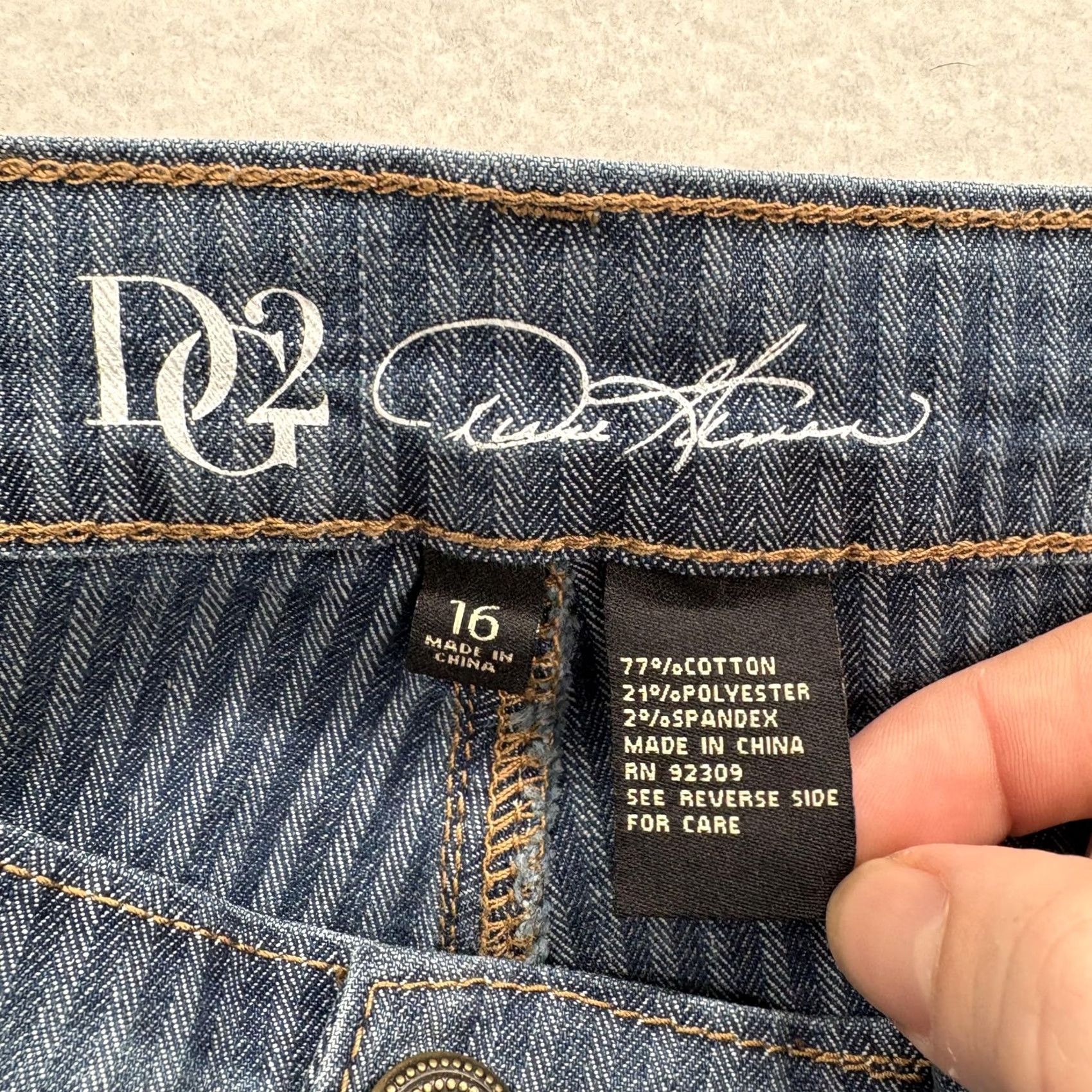 Vintage Diane Gilman DG2 Tapered Jeans Womens 16 Blue Striped Denim High Rise Jogger NWT Size 38" / US 16 / IT 52 - 4 Thumbnail