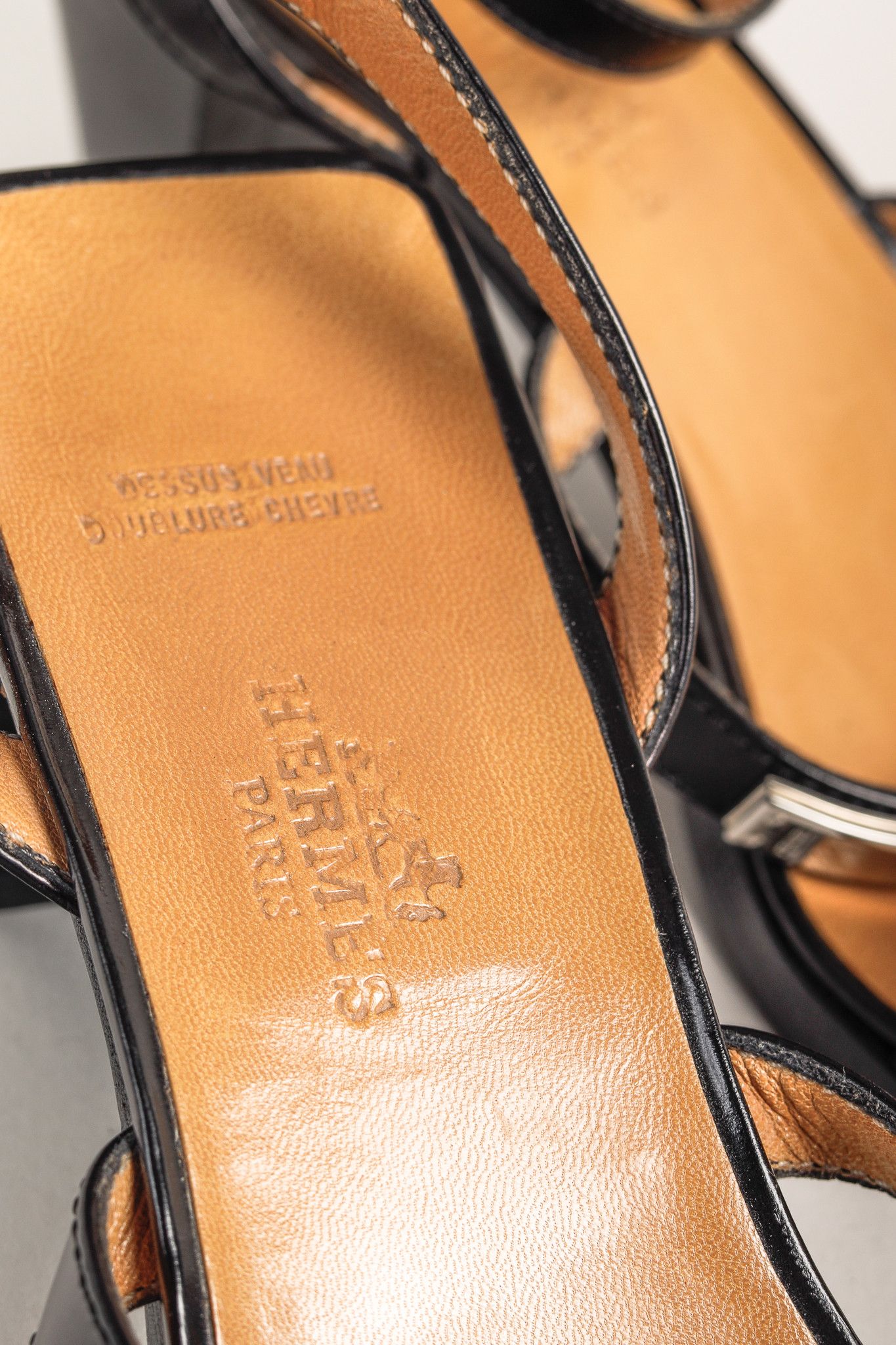Hermes Hermes Leather Kelly Buckle Tapered Heel Leather Sandal Size US 6.5 / IT 36.5 - 10 Thumbnail