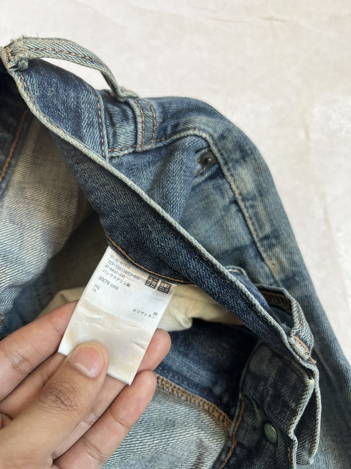 Uniqlo Uniqlo Selvedge Denim Distressed Slim Fit Size US 32 / EU 48 - 8 Thumbnail