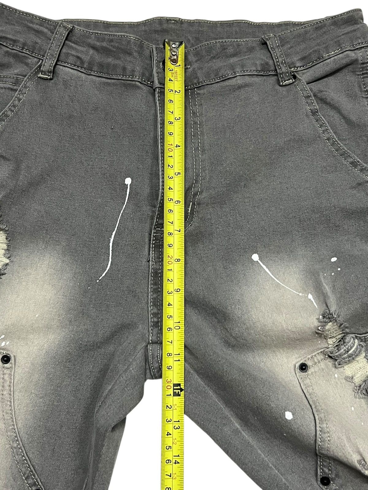 Japanese Brand Flared Vintage Double Knee Studded Splatter-Distressed Denim Size US 29 - 12 Thumbnail