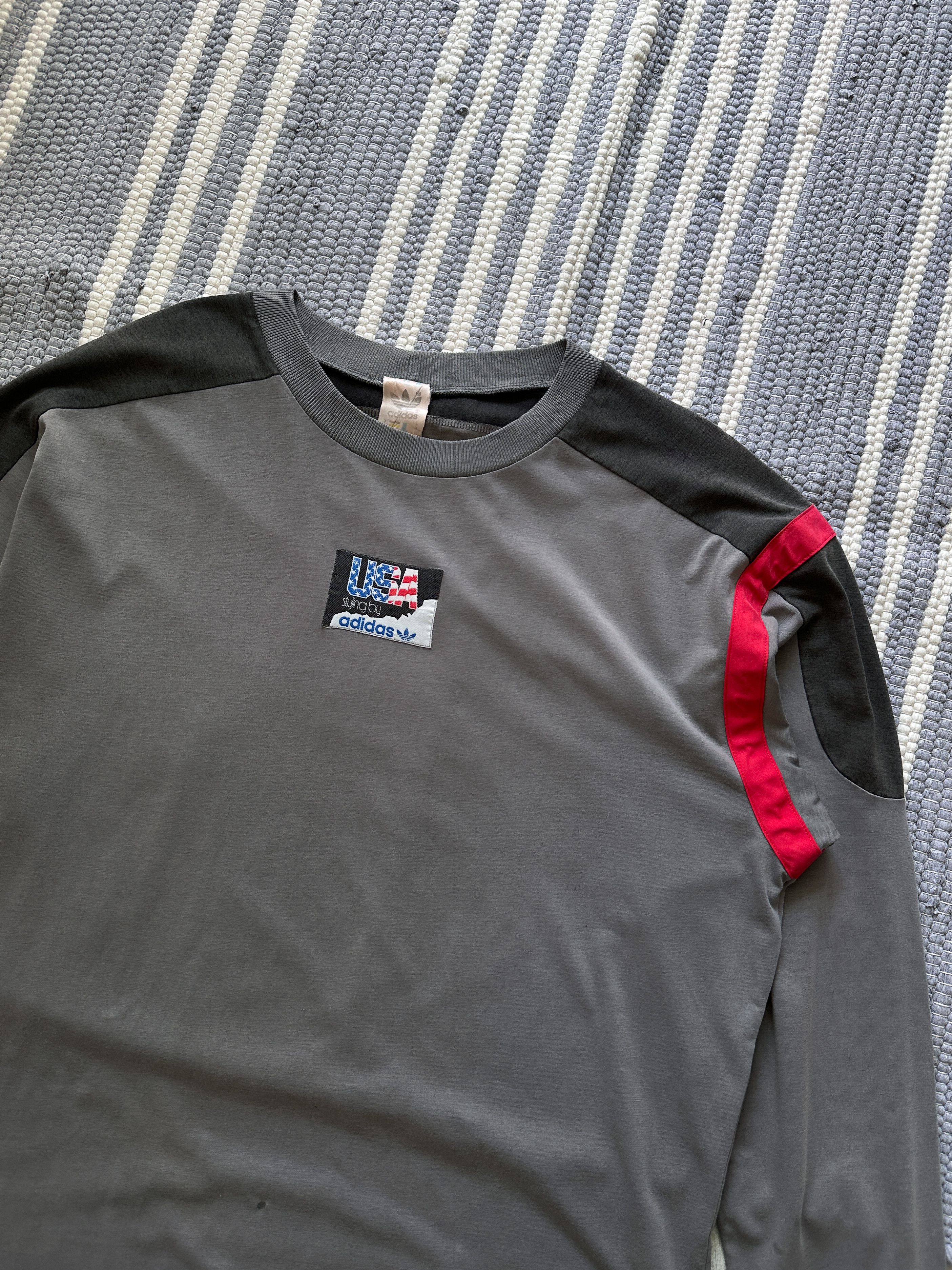 Adidas Vintage Adidas USA Longsleeve Tee Size US M / EU 48-50 / 2 - 2 Thumbnail