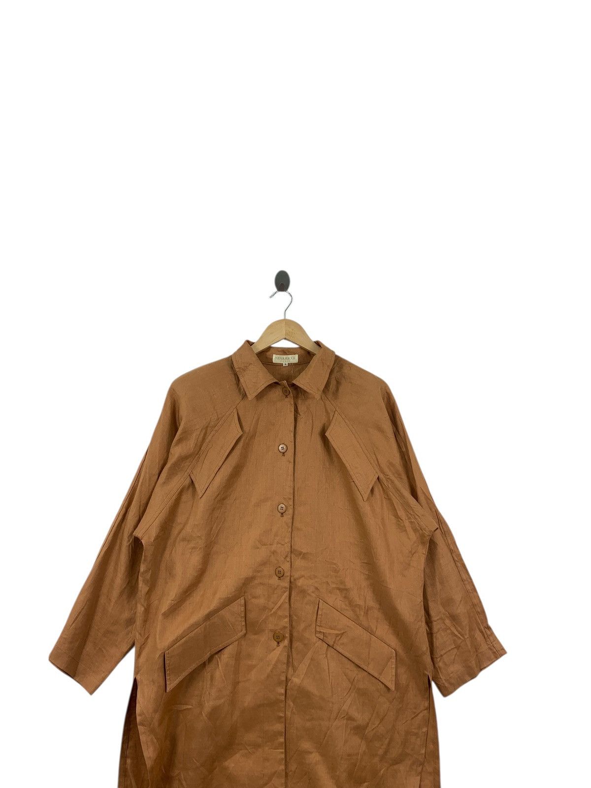 Nina Ricci Vintage NINA RICCI PARIS Minimalist Design Trench Coat Size L / US 10 / IT 46 - 2 Thumbnail