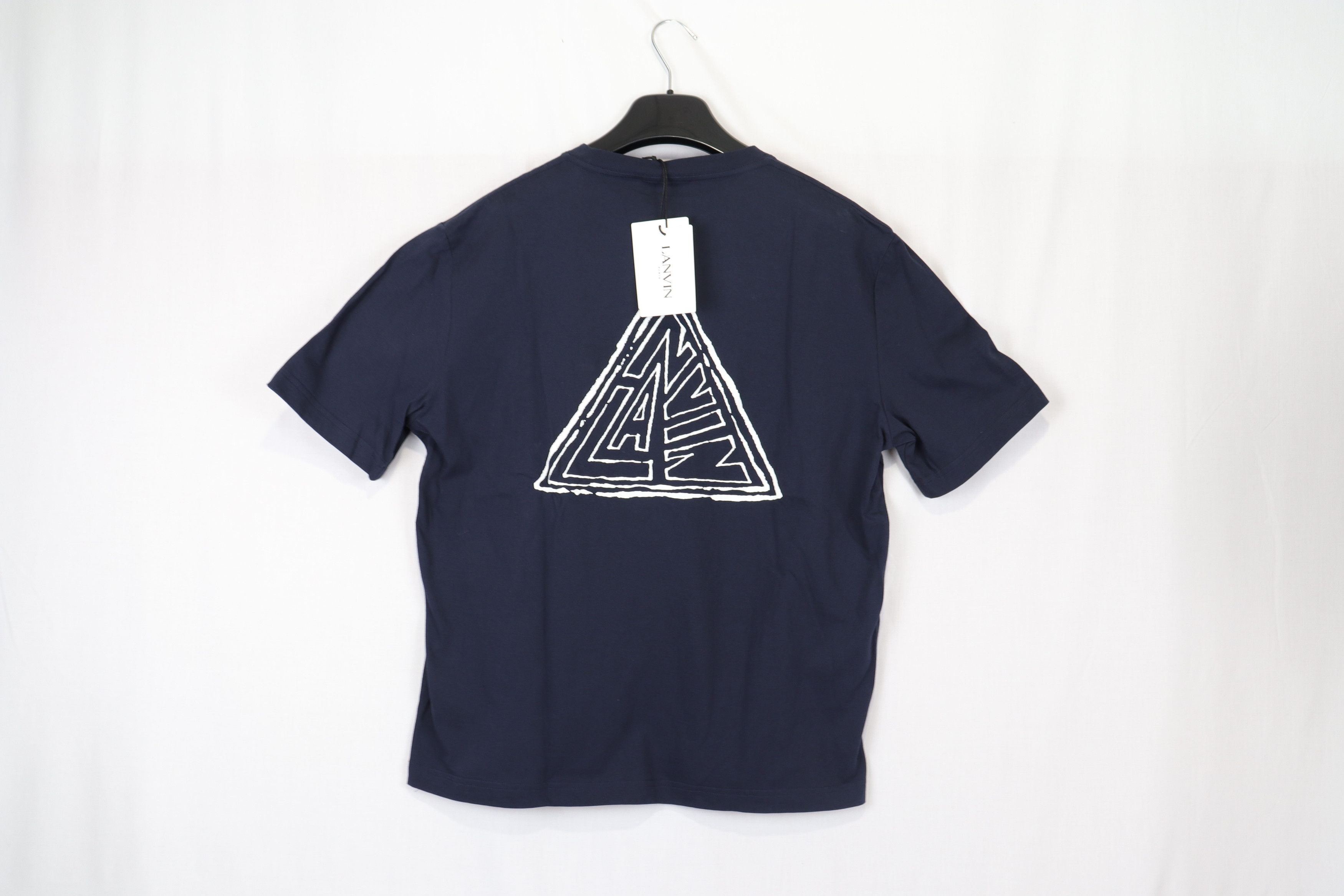 image of Lanvin O1Rshd11223 Triangle Print T-Shirt In Midnight Blue, Men's (Size XL)