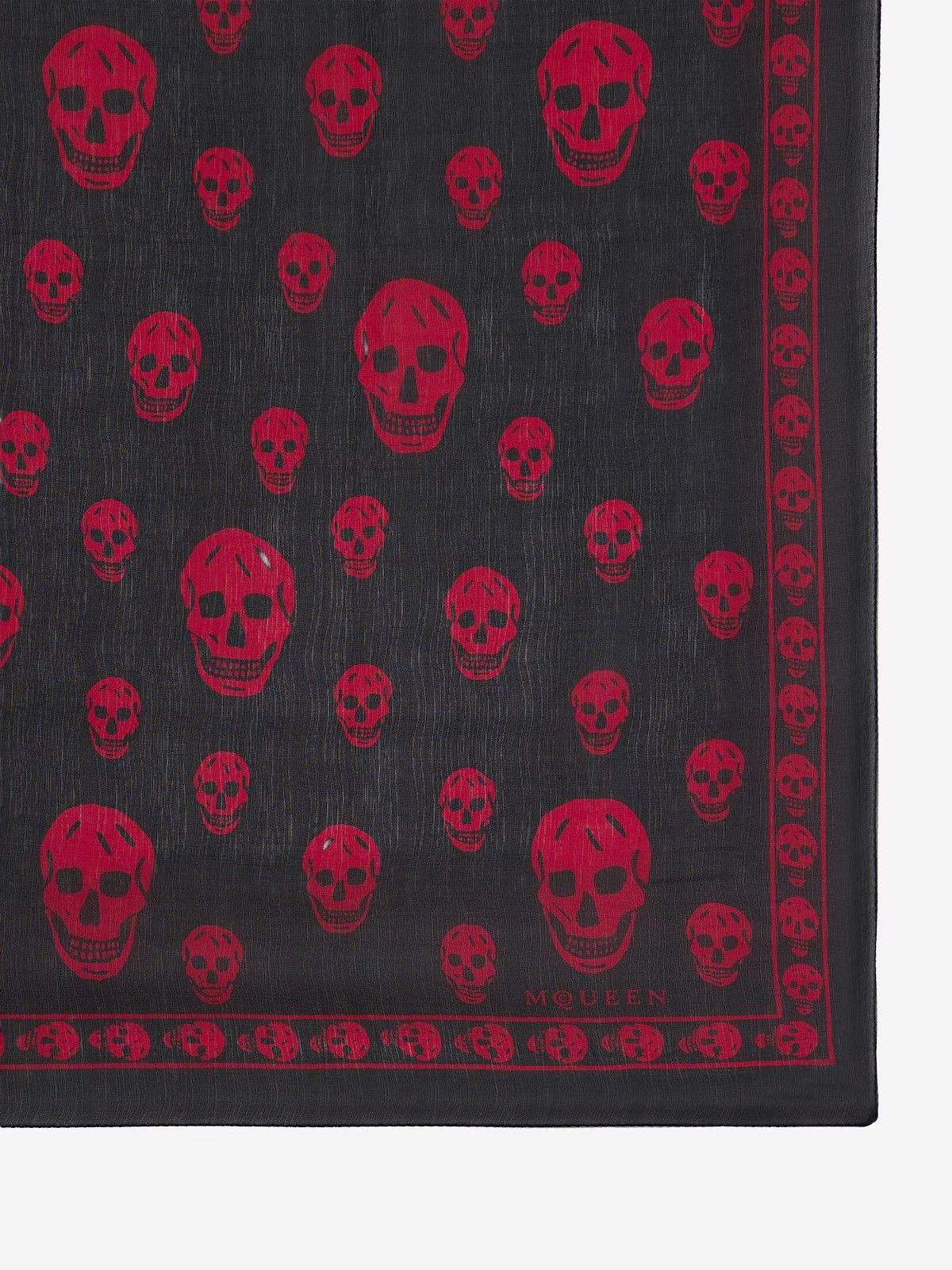 Alexander McQueen Classic Skull scarf Red and Black Size ONE SIZE - 2 Thumbnail