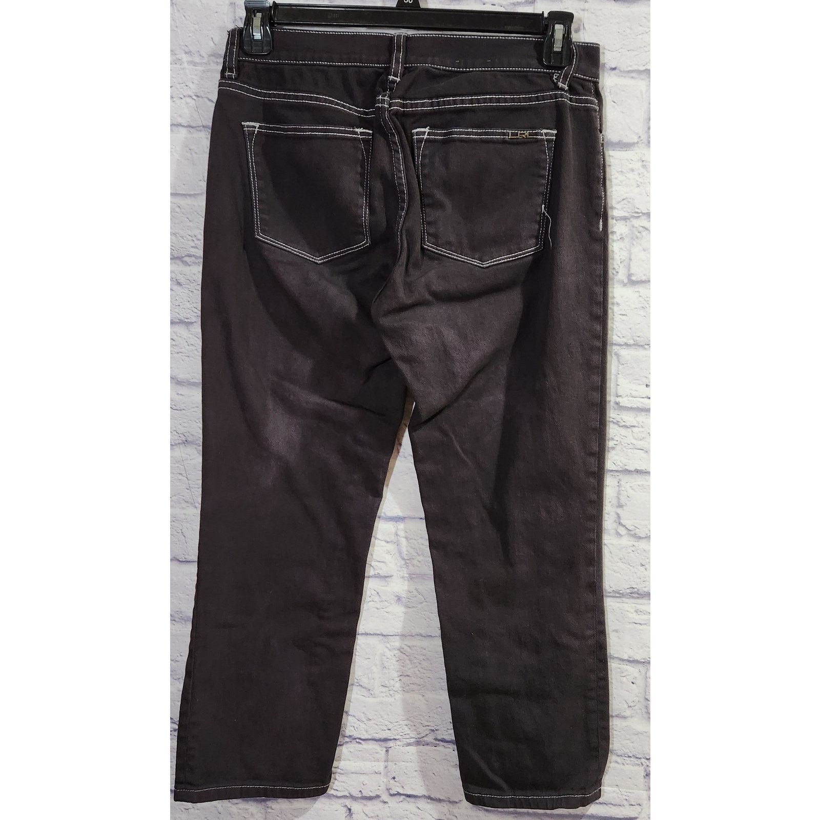Other LRL Lauren Jeans Co Black Flat Front Ankle Length Jeans 8 Size 30" / US 8 / IT 44 - 3 Thumbnail
