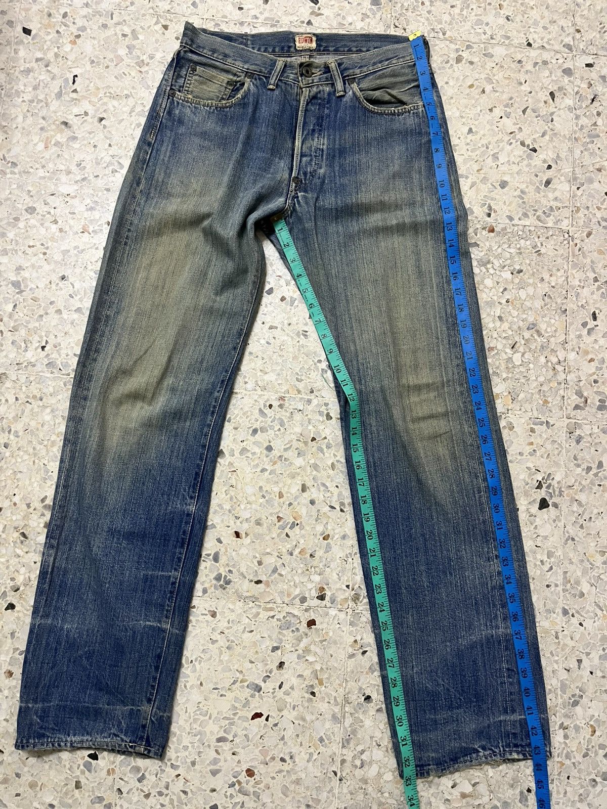 Edwin Vintage rare 80s EDWIN red selvedge rusty distressed Size US 31 - 19 Thumbnail