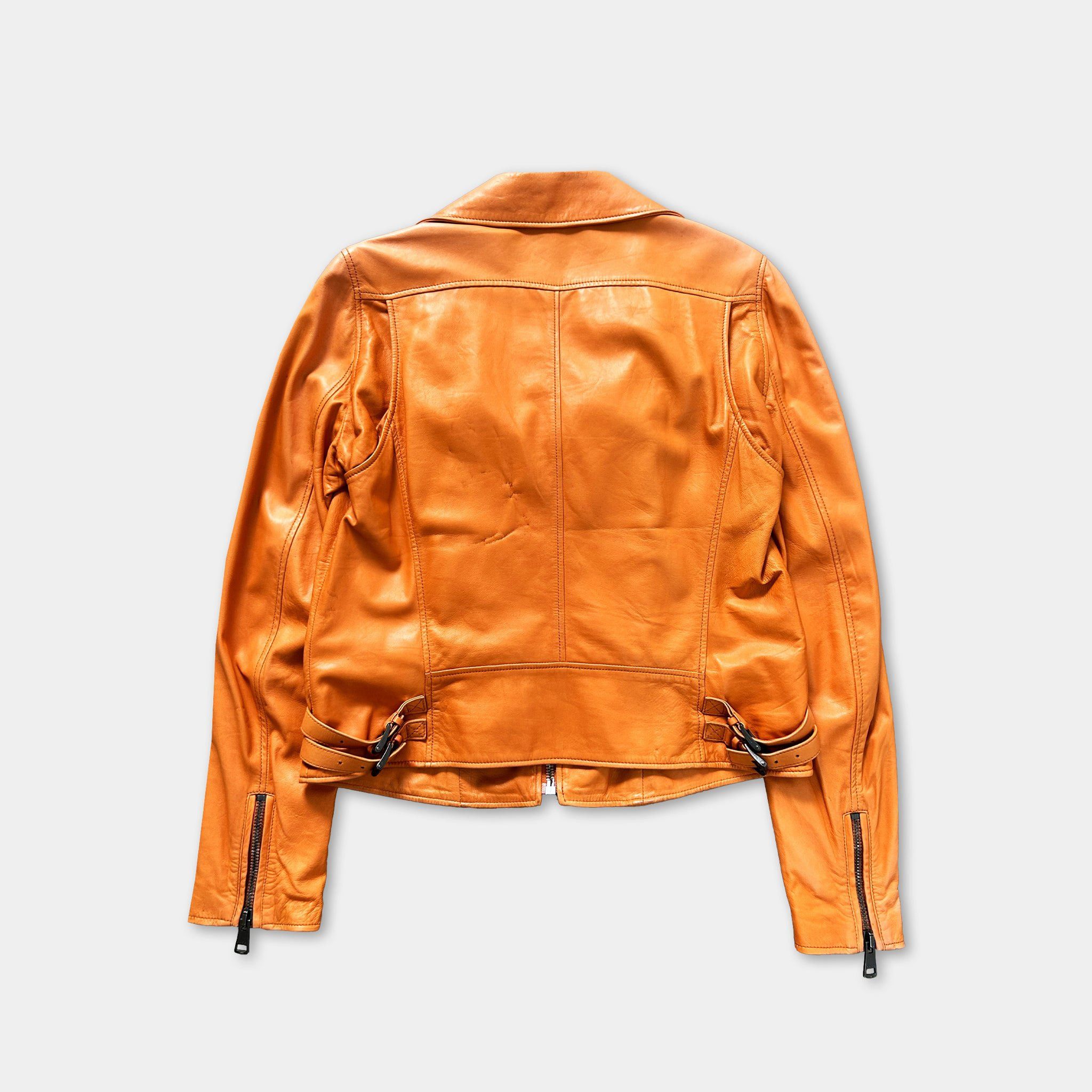 Gucci Gucci 2007 Orange Leather Jacket Size US S / EU 44-46 / 1 - 5 Thumbnail