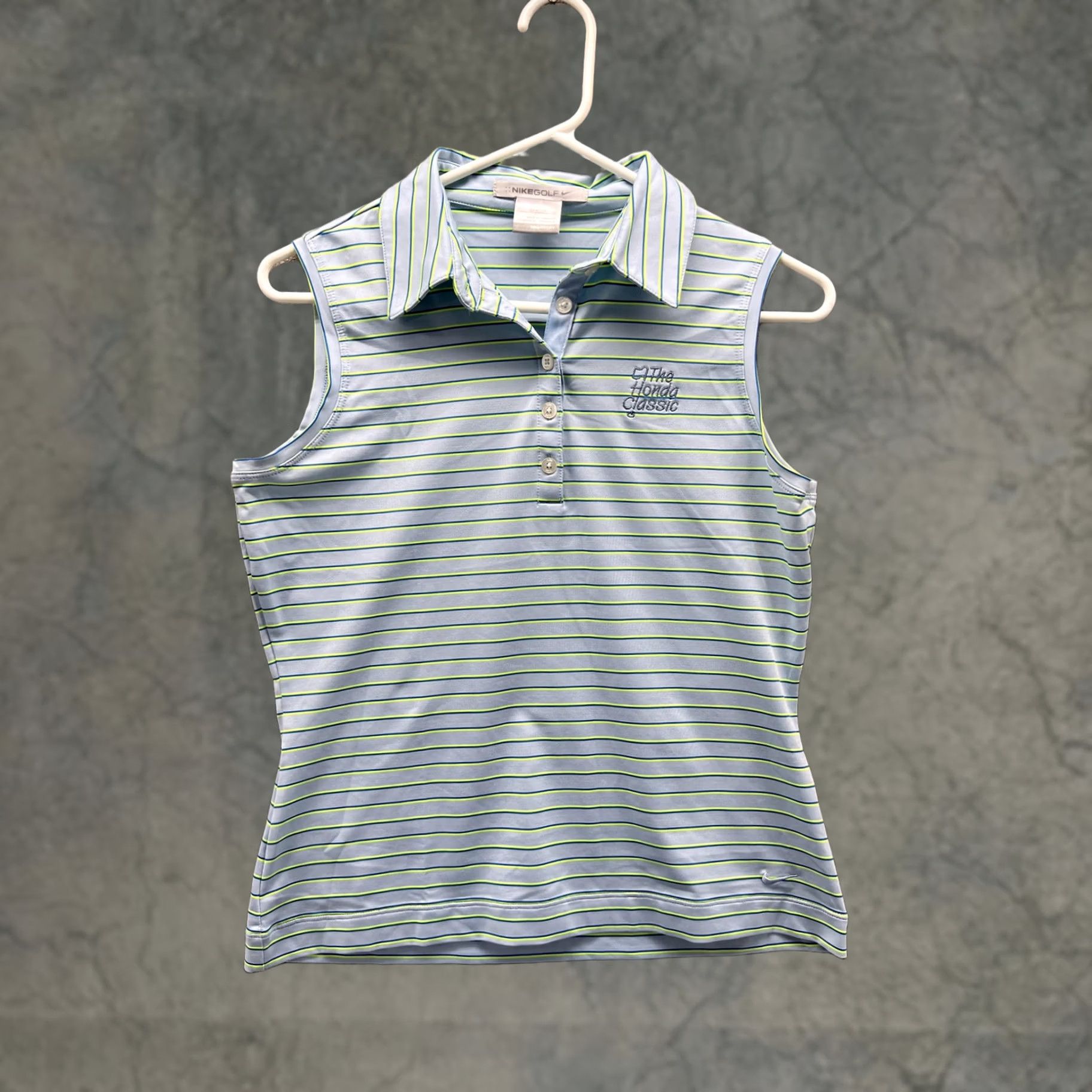 Nike Nike Golf FITDRY Polo Shirt Womens Small Blue Stripe Sleeveless Honda Classic Size S / US 4 / IT 40 - 1 Thumbnail