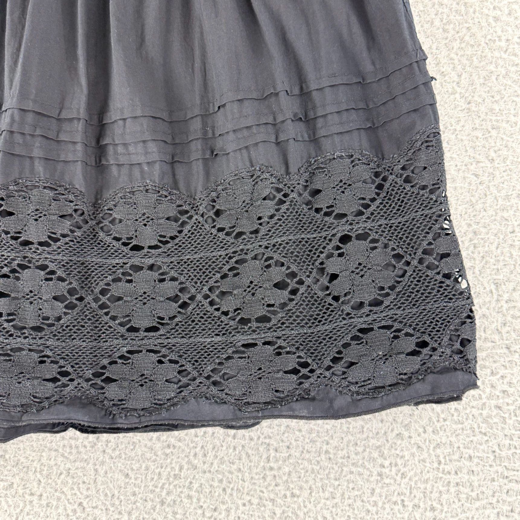 Anthropologie VINTAGE Odille Anthropologie A-Line Skirt Womens Size 14 Black Lace Pleated Lined Zip Up Size 36" / US 14 / IT 50 - 3 Thumbnail