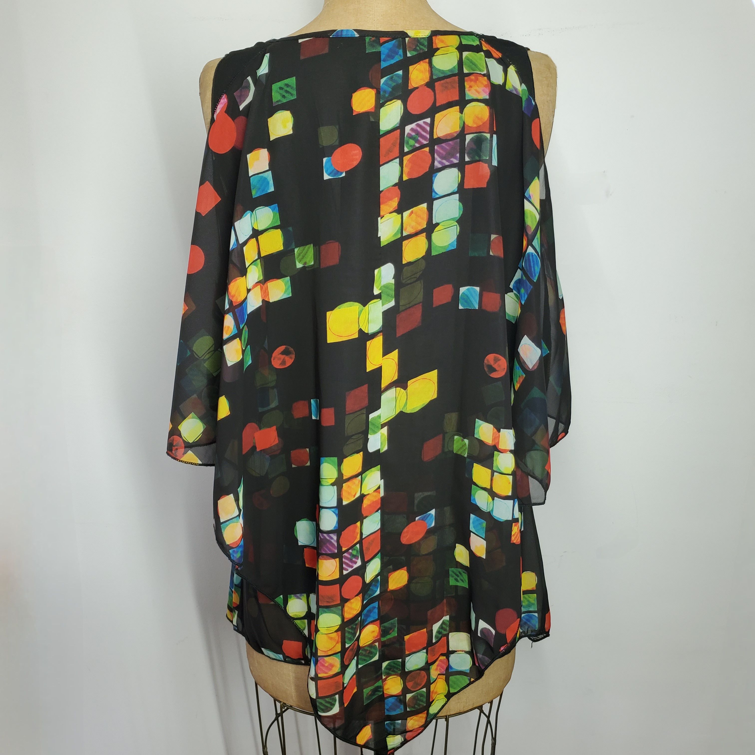 Other Fleur de Lis Size M Blouse Cold Shoulder Sleeveless Chiffon Size M / US 6-8 / IT 42-44 - 3 Thumbnail