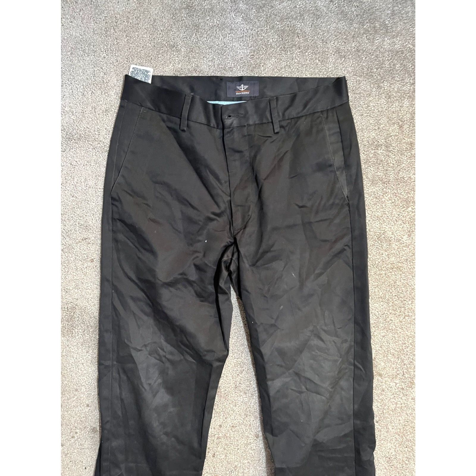 Dockers DOCKERS Pants Slim Black Cotton Stretch Casual Flat Front Men 30x30 32 Inseam Chino Tapered Classic Size US 32 / EU 48 - 6 Thumbnail
