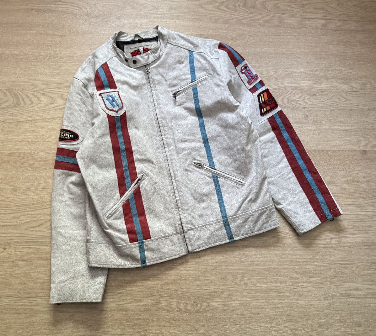 Genuine Leather Vintage 00’s Clockhouse y2k Formula 1 Moto Racing Jacket Size US L / EU 52-54 / 3 - 1 Thumbnail