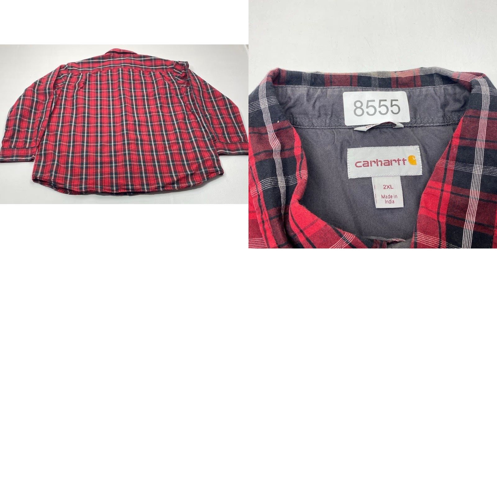 Carhartt Carhartt Shirt 102202 Mens 2XL Red Plaid Relaxed Fit Button-Down Long Sleeve Shirt Size US XXL / EU 58 / 5 - 9 Thumbnail