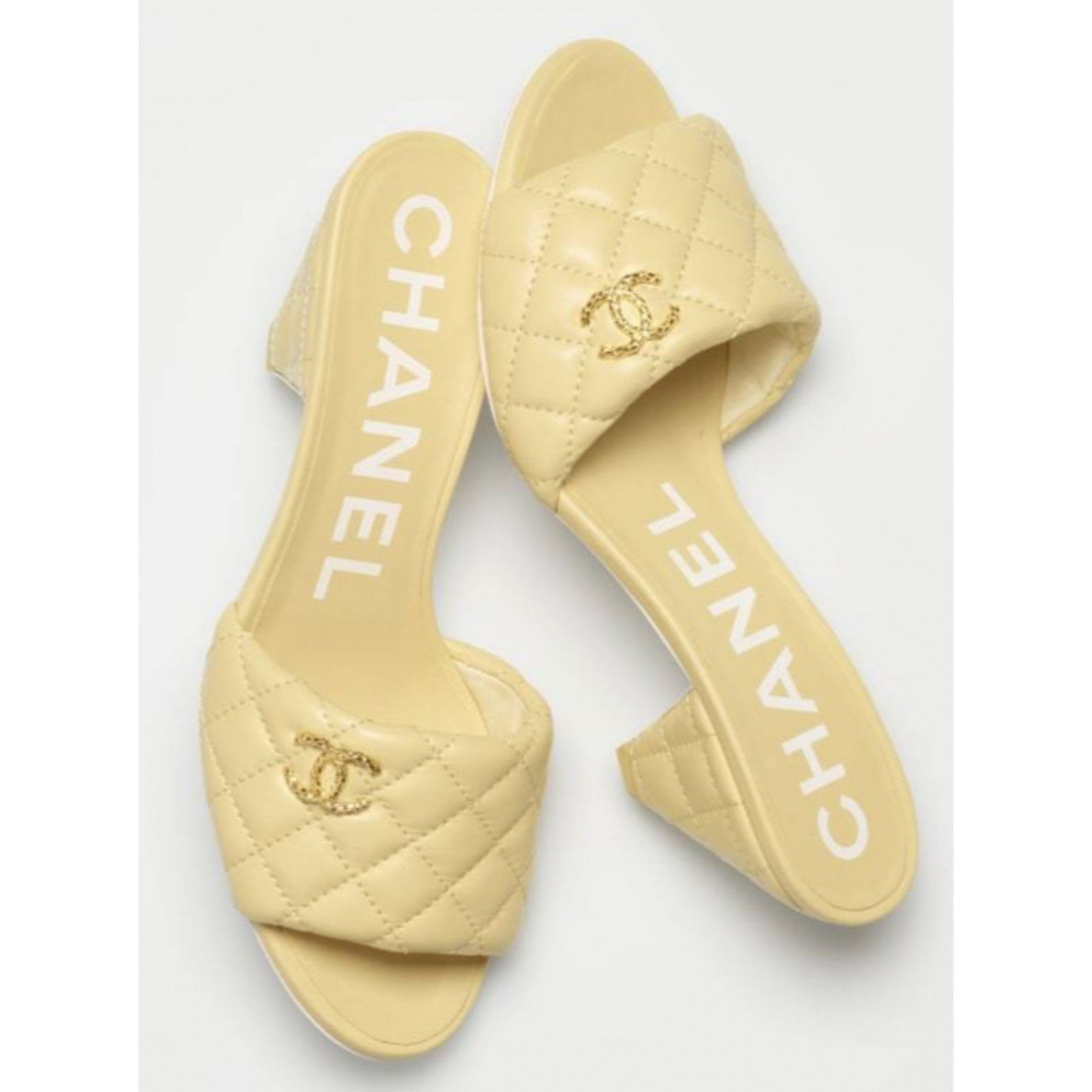 Chanel 22P Quilted CC Logo Cone Heel Mule Slide Sandal 41.5 Size US 11.5 / IT 41.5 - 5 Thumbnail