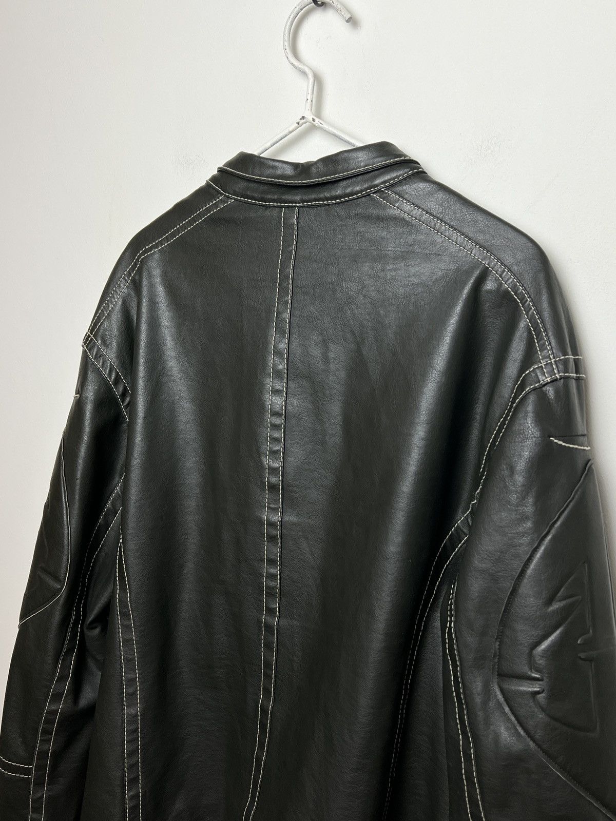 Giorgio Armani armani y2k archive eco-leather panelled moto jacket Size US L / EU 52-54 / 3 - 7 Thumbnail
