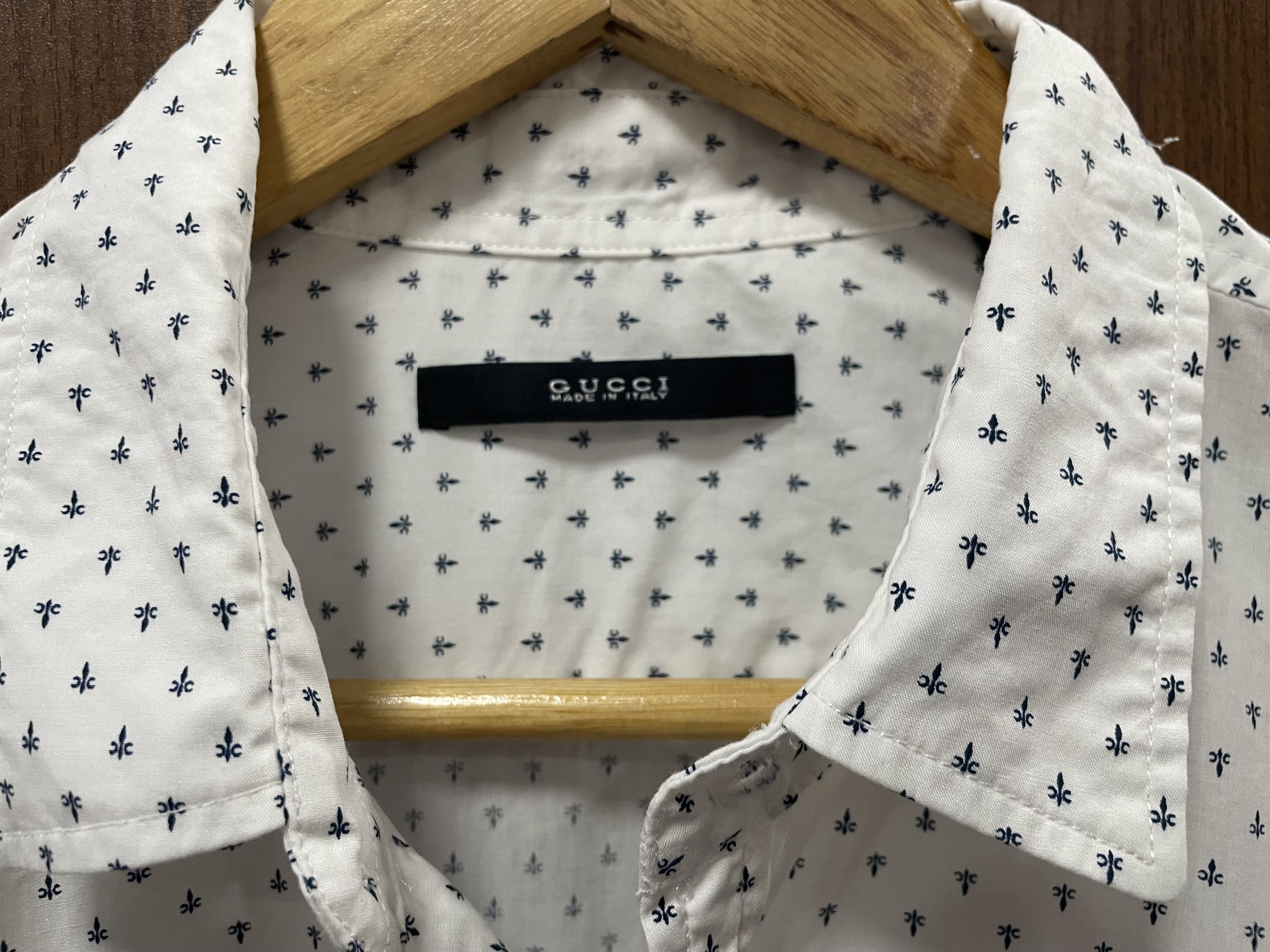 Gucci × Tom Ford Gucci - Fleur de Lis mono button up long sleeve Size US L / EU 52-54 / 3 - 4 Thumbnail