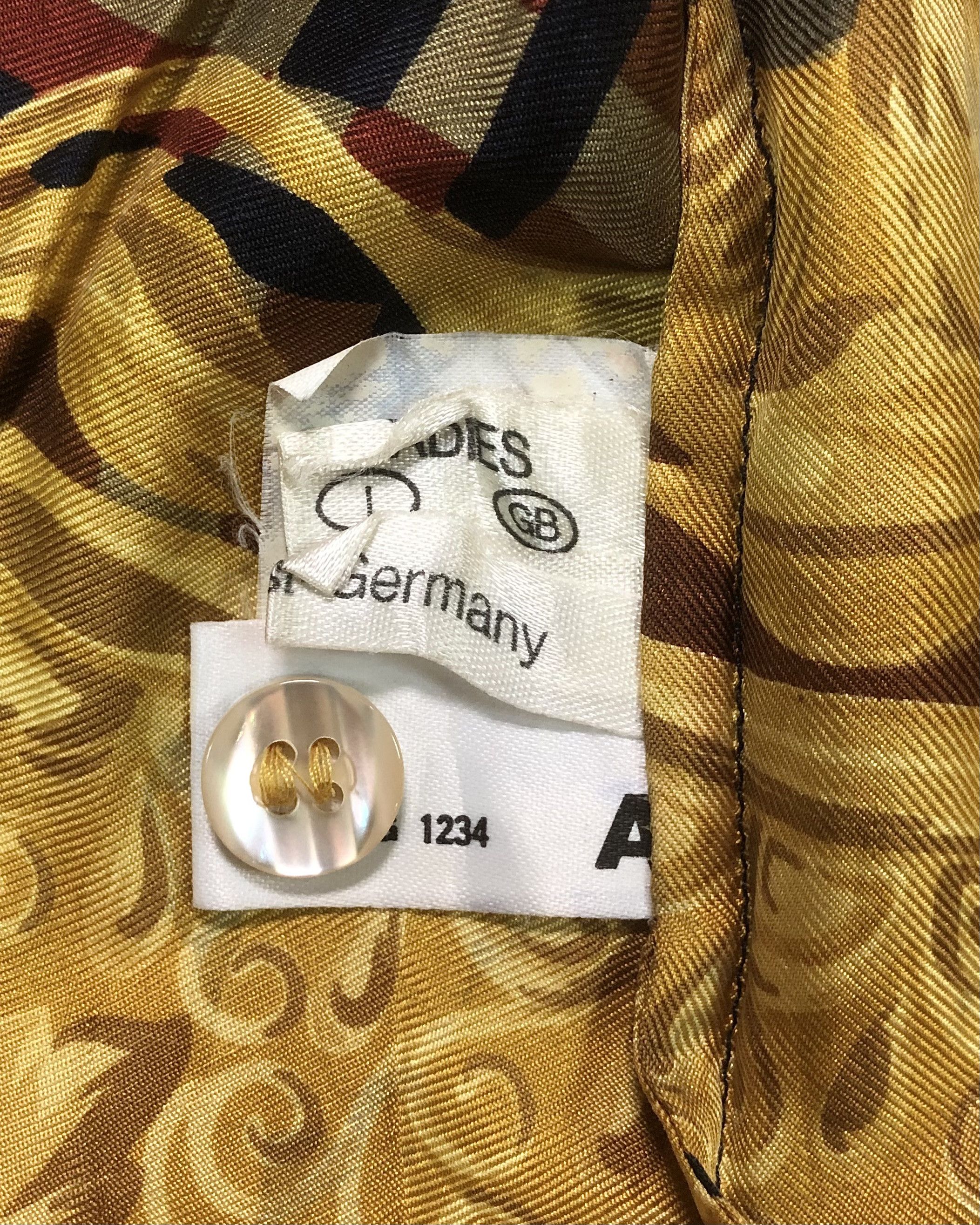 Etienne Aigner 80s Etienne Aigner Silk Goldie Baroque Prints. Size S / US 4 / IT 40 - 7 Thumbnail
