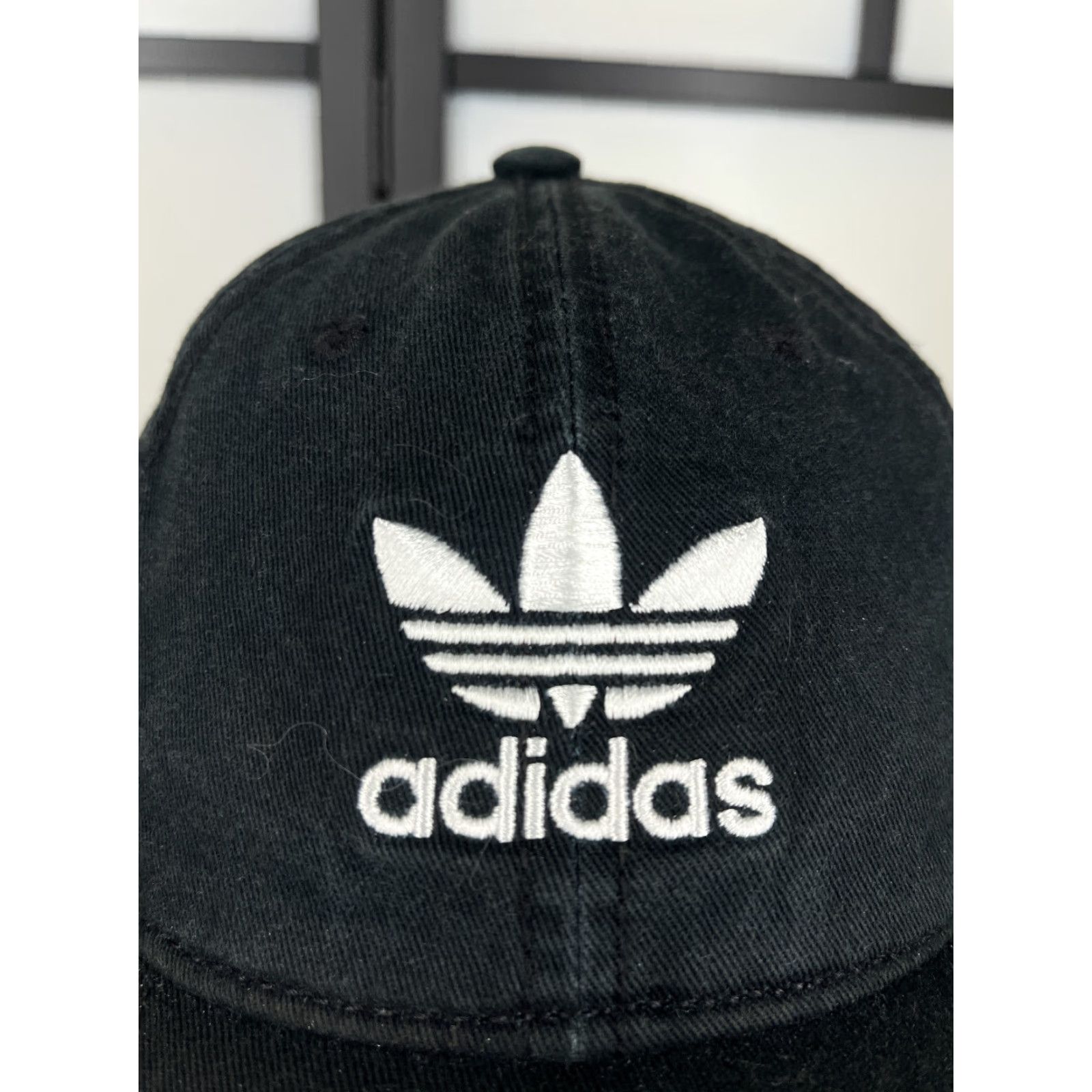 Adidas adidas Hat Cap Strap Back Adult One Size Black Cotton Twill Trefoil Embroidered Size ONE SIZE - 2 Thumbnail
