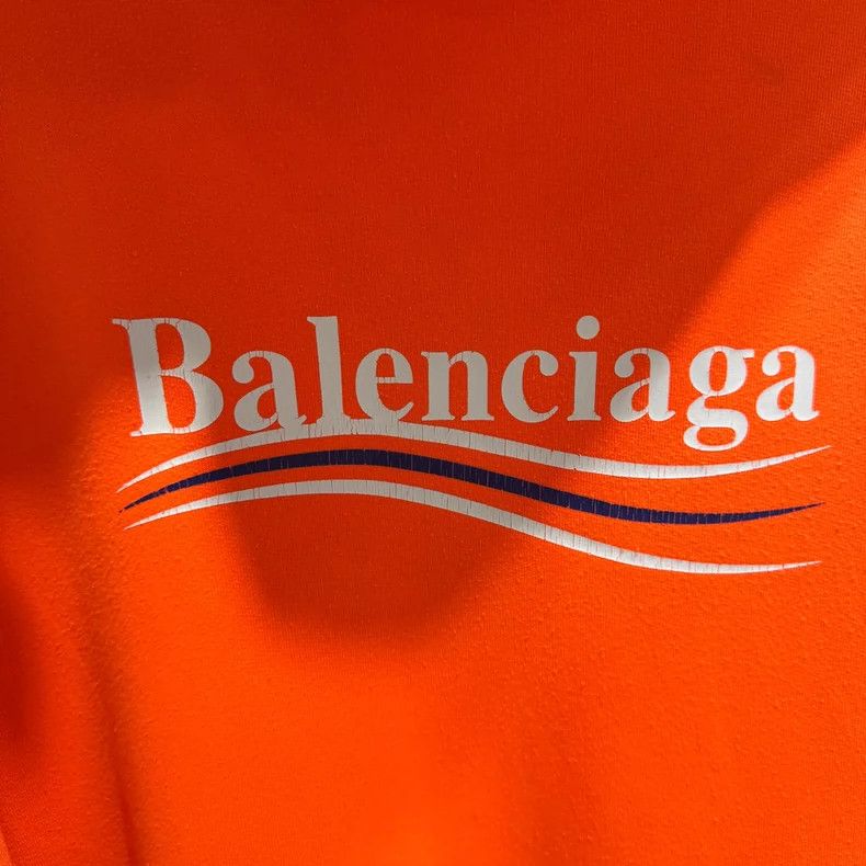 Balenciaga Balenciaga Fluorescent Orange Classic Wave Logo Hoodie Size US L / EU 52-54 / 3 - 7 Thumbnail