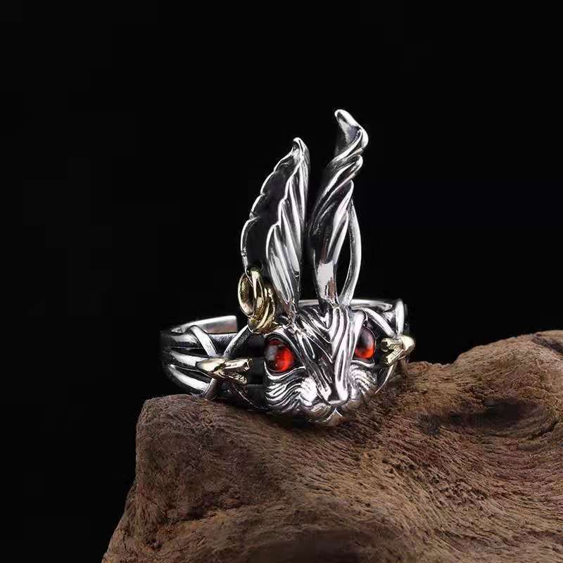 Jewelry Retro-Creative Crystal Rabbit Ring Size ONE SIZE - 2 Thumbnail