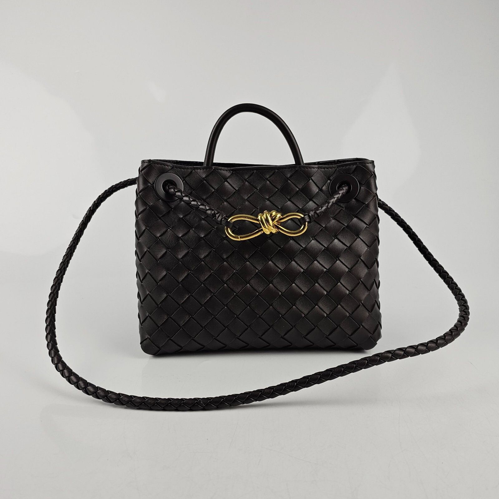 Bottega Veneta BOTTEGA VENETA Andiamo Small $4700 Black Leather Top Handle Size ONE SIZE - 3 Thumbnail