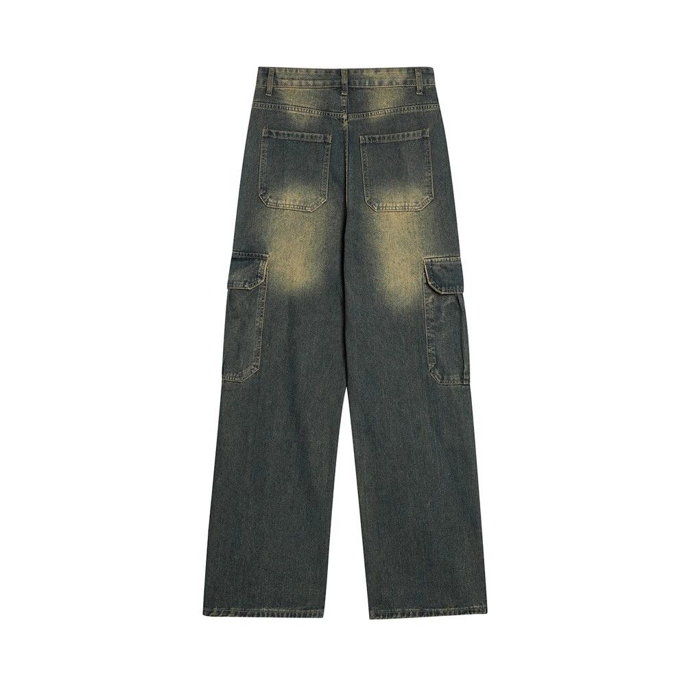 Japanese Brand × Jean Men's heavy washed distressed multi-pocket cargo jeans y2k Size US 32 / EU 48 - 2 Thumbnail