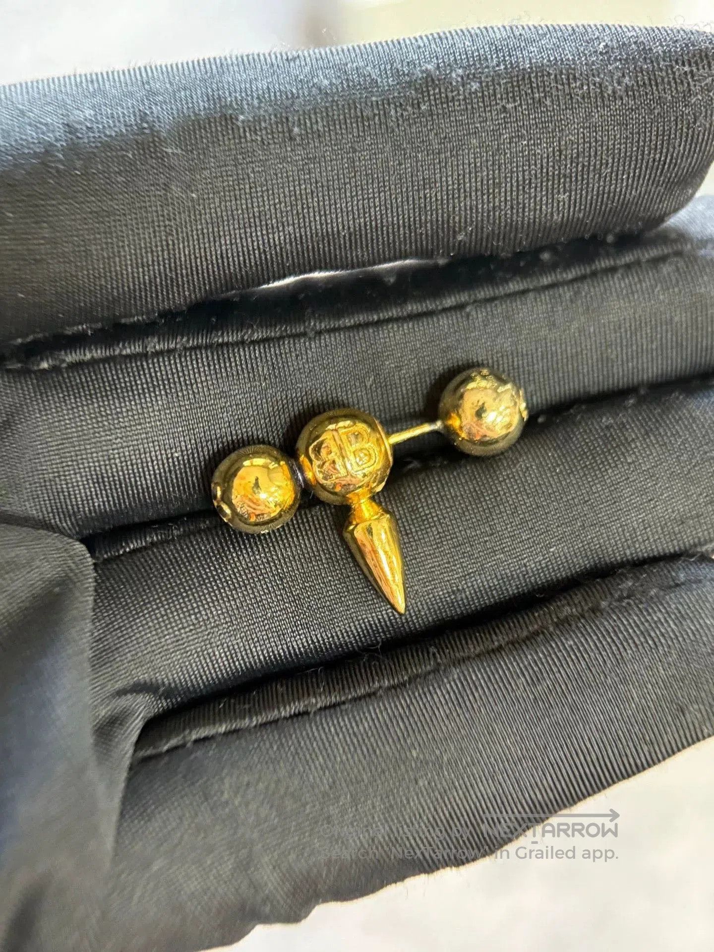 Balenciaga Balenciaga Gold Stud Earrings. Size ONE SIZE - 3 Thumbnail