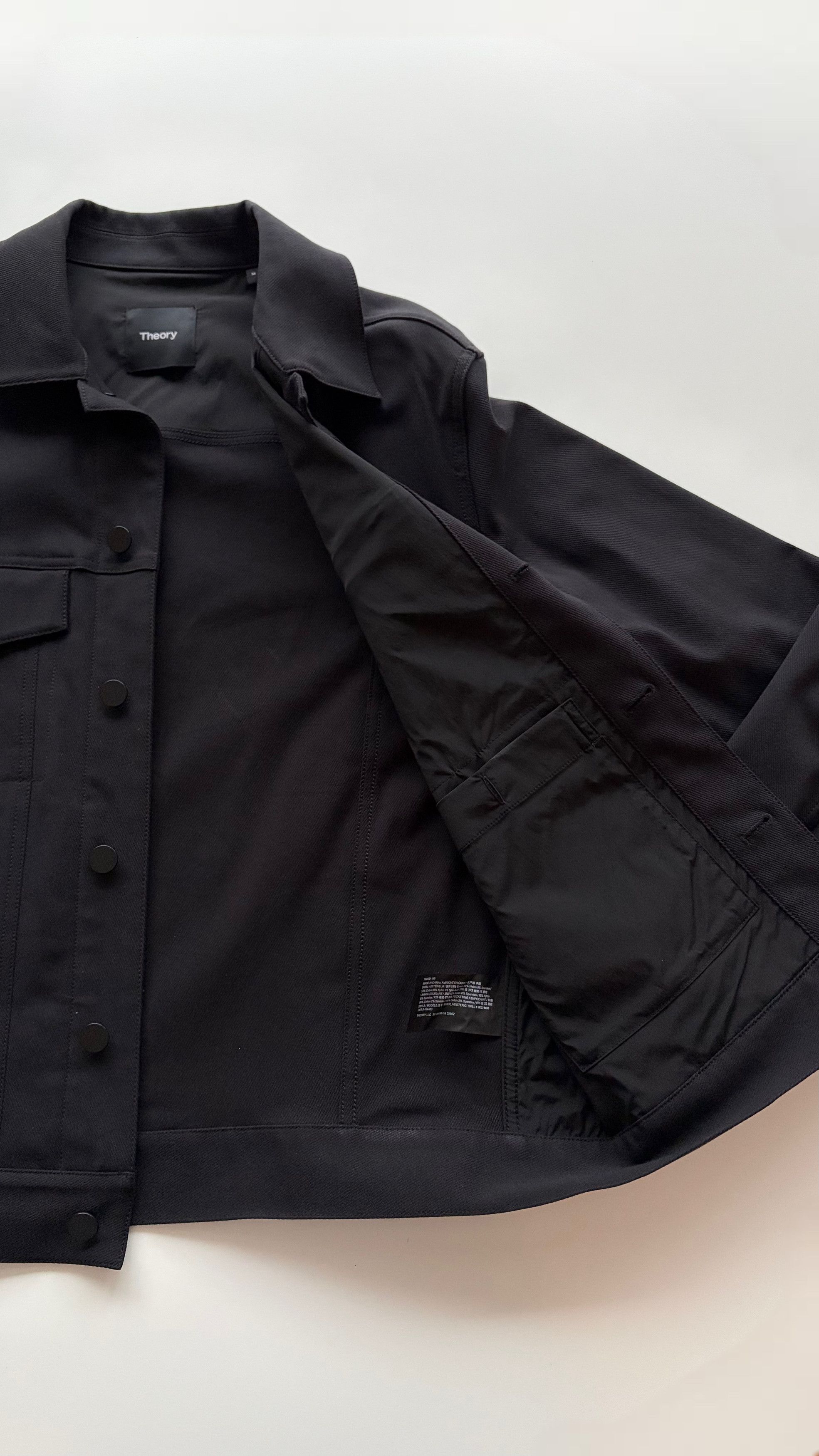 Theory Theory Black Modern Trucker Jacket Size US M / EU 48-50 / 2 - 2 Thumbnail