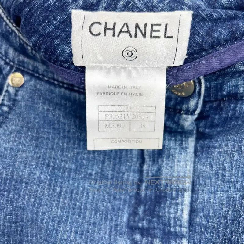 Chanel Chanel Blue Cotton Women's Skirt . Size 28" / US 6 / IT 42 - 3 Thumbnail