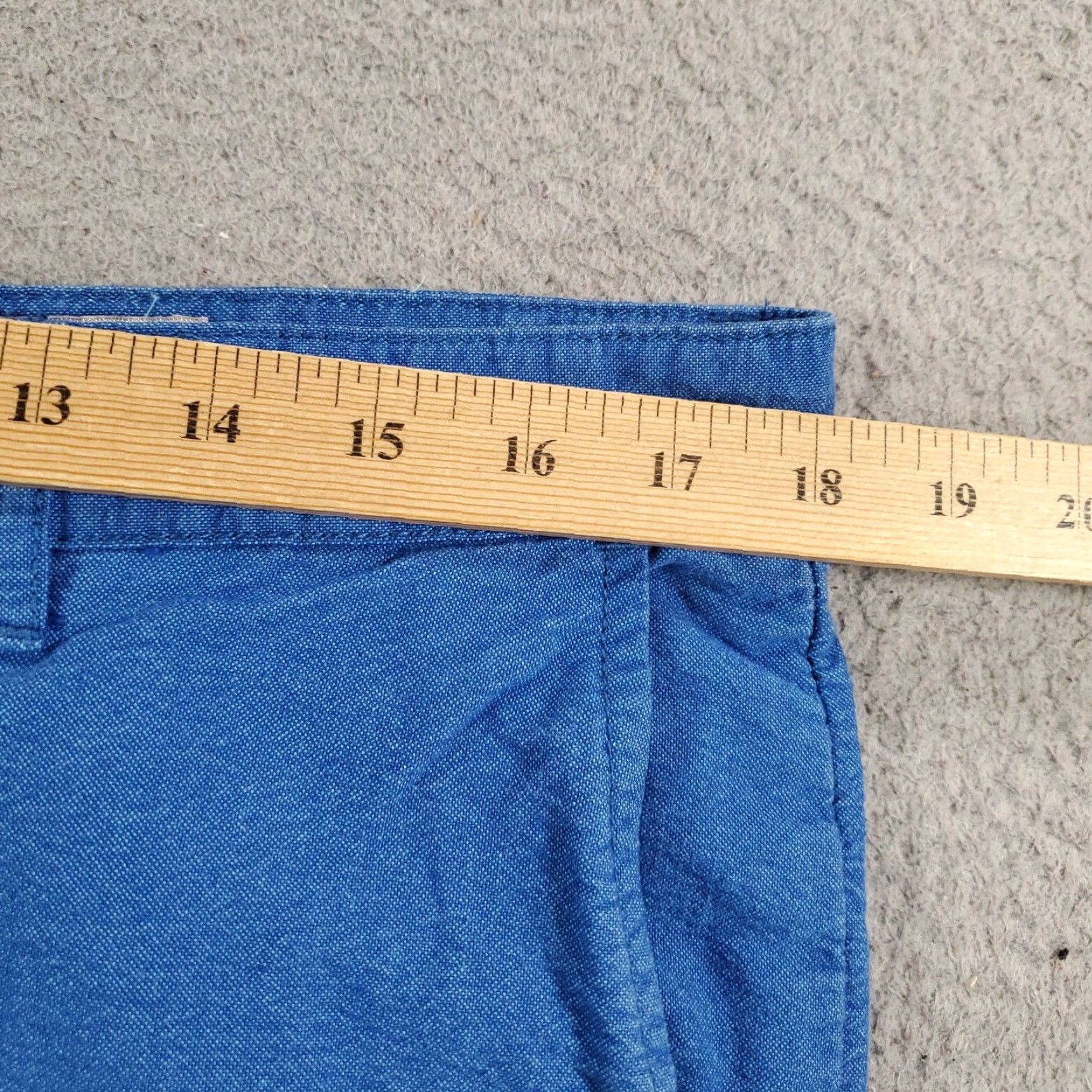 Vintage Hickey Freeman Shorts Mens 36 Blue Cotton Chino 9 Inch Inseam Flat Front Zip Classic Casual Workwear Regular Adult Mens Size US 36 / EU 52 - 2 Thumbnail
