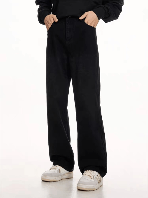 Japanese Brand × Vintage High street cleanfit men's loose straight casual black jeans Size US 32 / EU 48 - 2 Thumbnail
