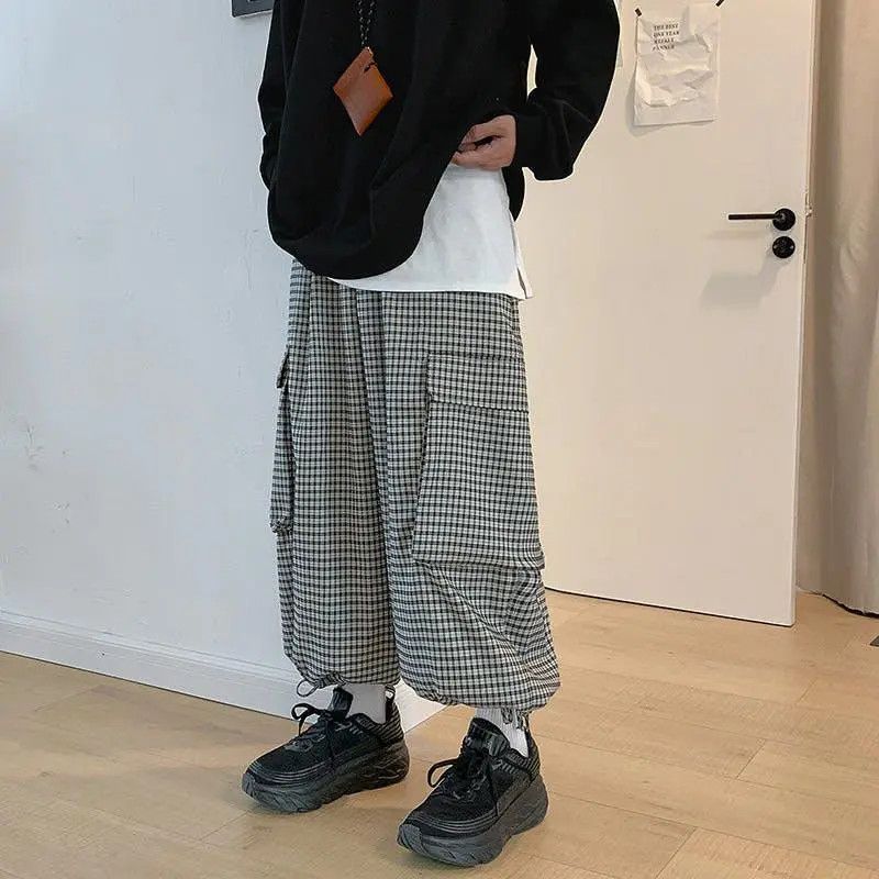 Japanese Brand × Jean Japanese Style Baggy Plaid Pants Size US 34 / EU 50 - 3 Thumbnail