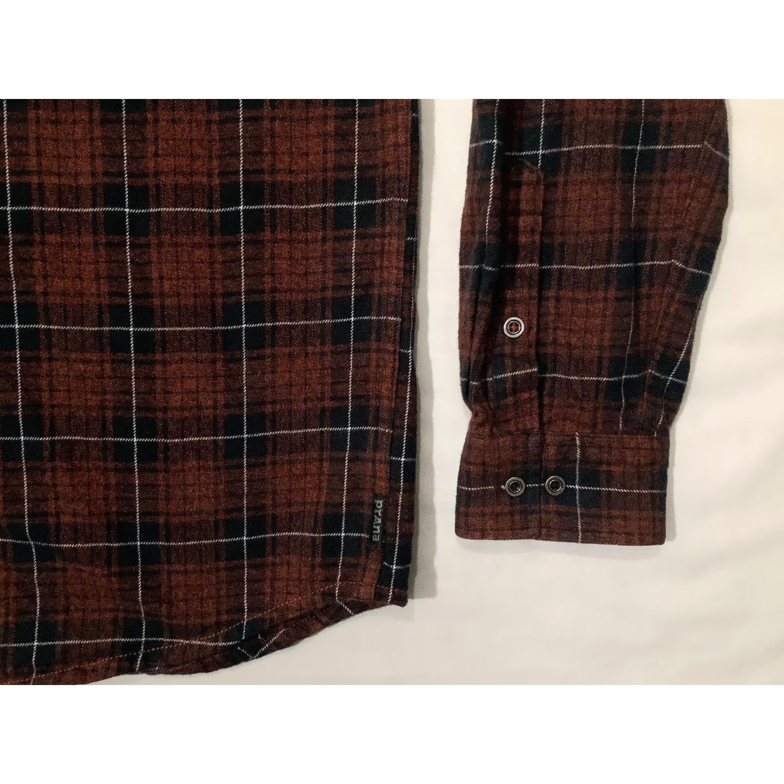Prana prAna Shirt Mens XL Red Black Plaid Flannel Button Up Long Sleeve Organic Cotton Size US XL / EU 56 / 4 - 4 Thumbnail
