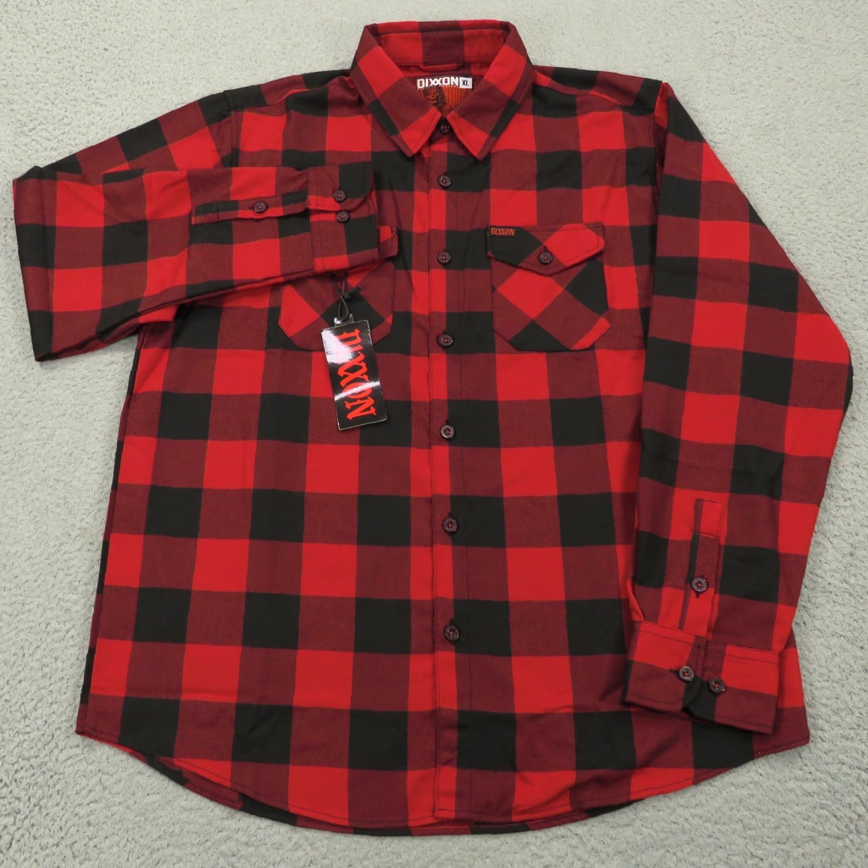 Vintage Dixxon Flannel Shirt Mens XL Red Black Buffalo Check Redrum Button Up Shining Shirts Size US XL / EU 56 / 4 - 2 Thumbnail