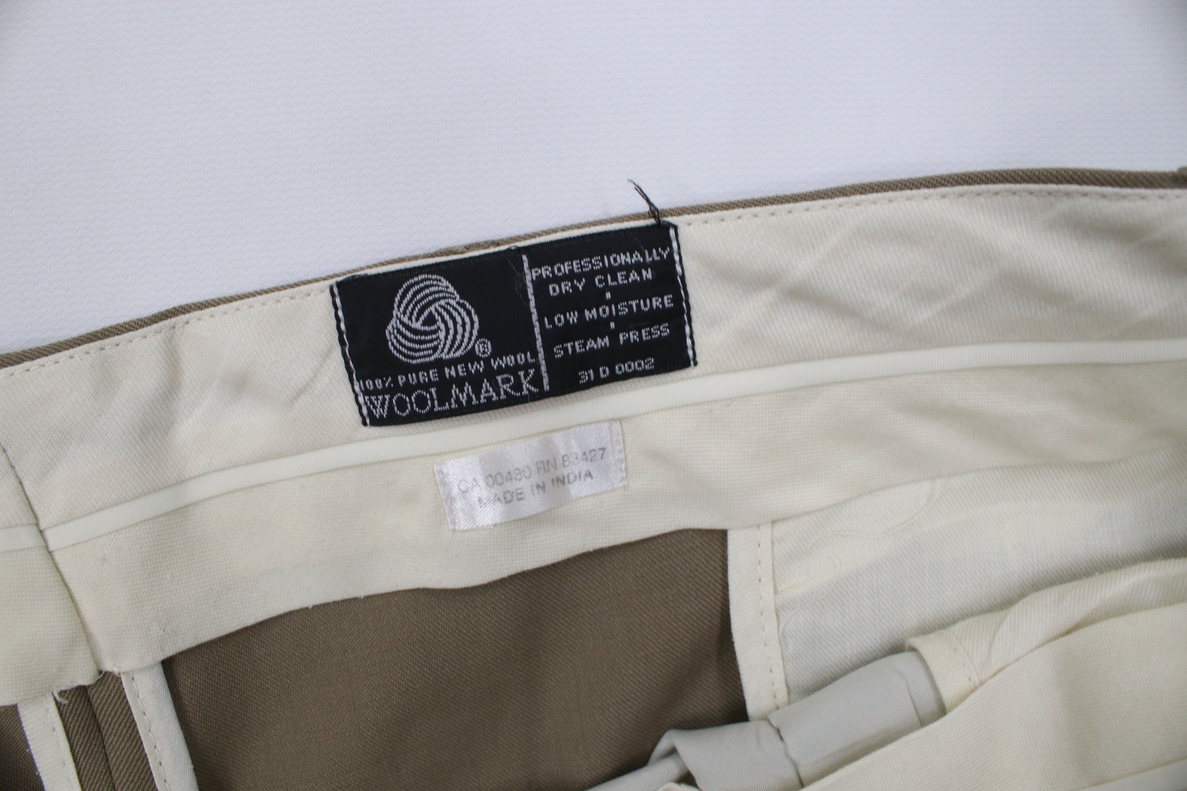 Vintage Vintage 90s Streetwear Wool Knit Wide Leg Chino Pants Beige Size US 42 / EU 58 - 10 Thumbnail