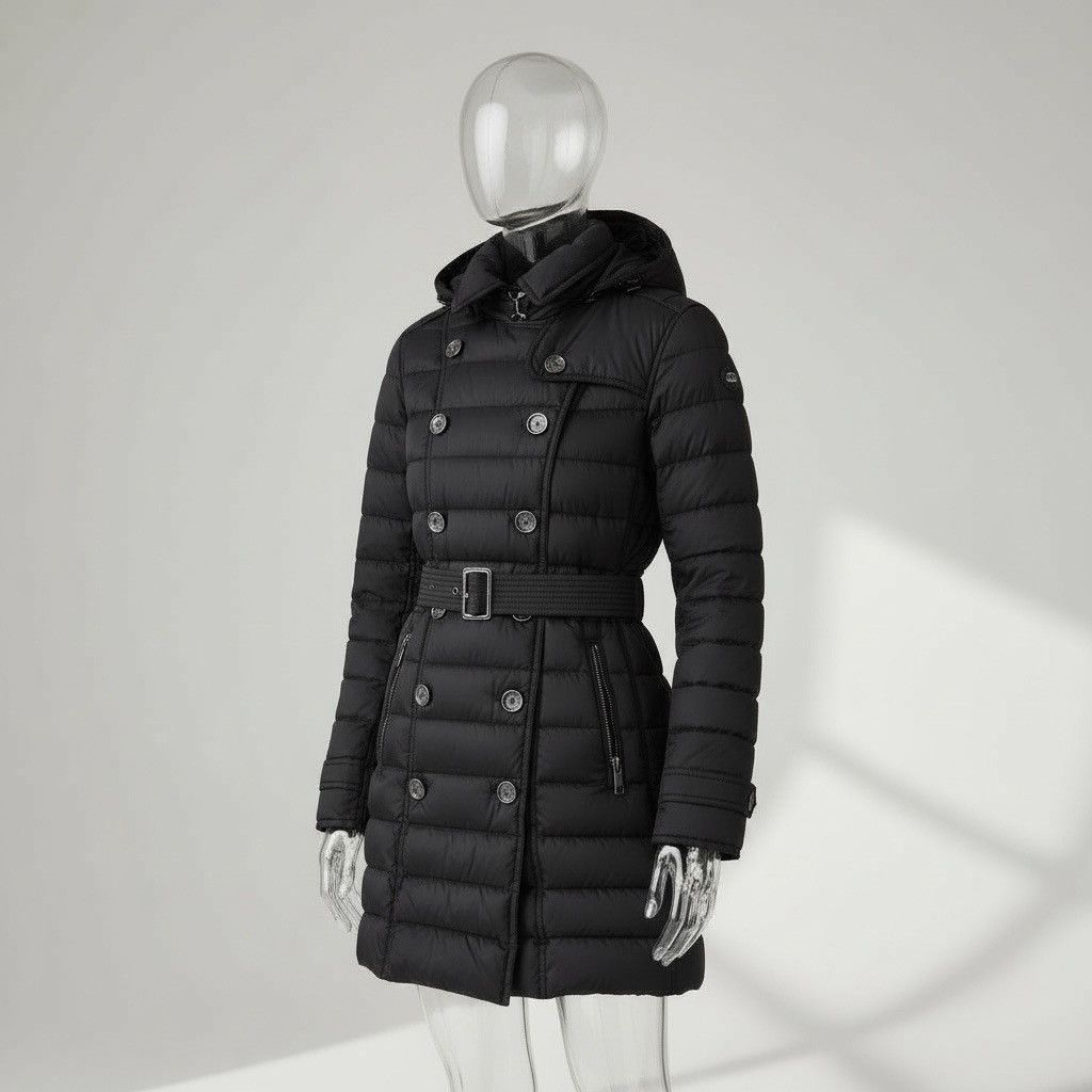 Burberry BURBERRY Brit Women's Black Belted Down Puffer Jacket Sz.S Size S / US 4 / IT 40 - 3 Thumbnail