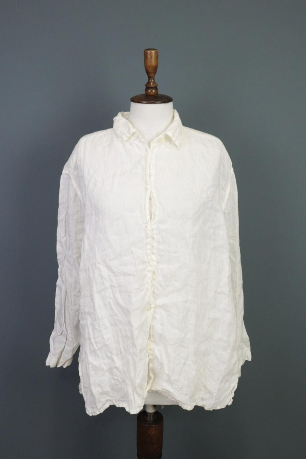 Oscar De La Renta Oska White Relaxed Lagenlook Button Up Tunic Shirt Short Size S / US 4 / IT 40 - 1 Thumbnail