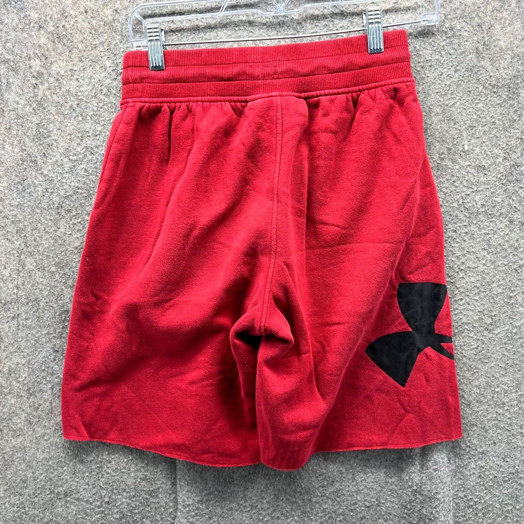Under Armour Under Armour Shorts Mens Small Red Fleece HeatGear Drawstring Logo Loose Fit Size US 29 - 2 Thumbnail