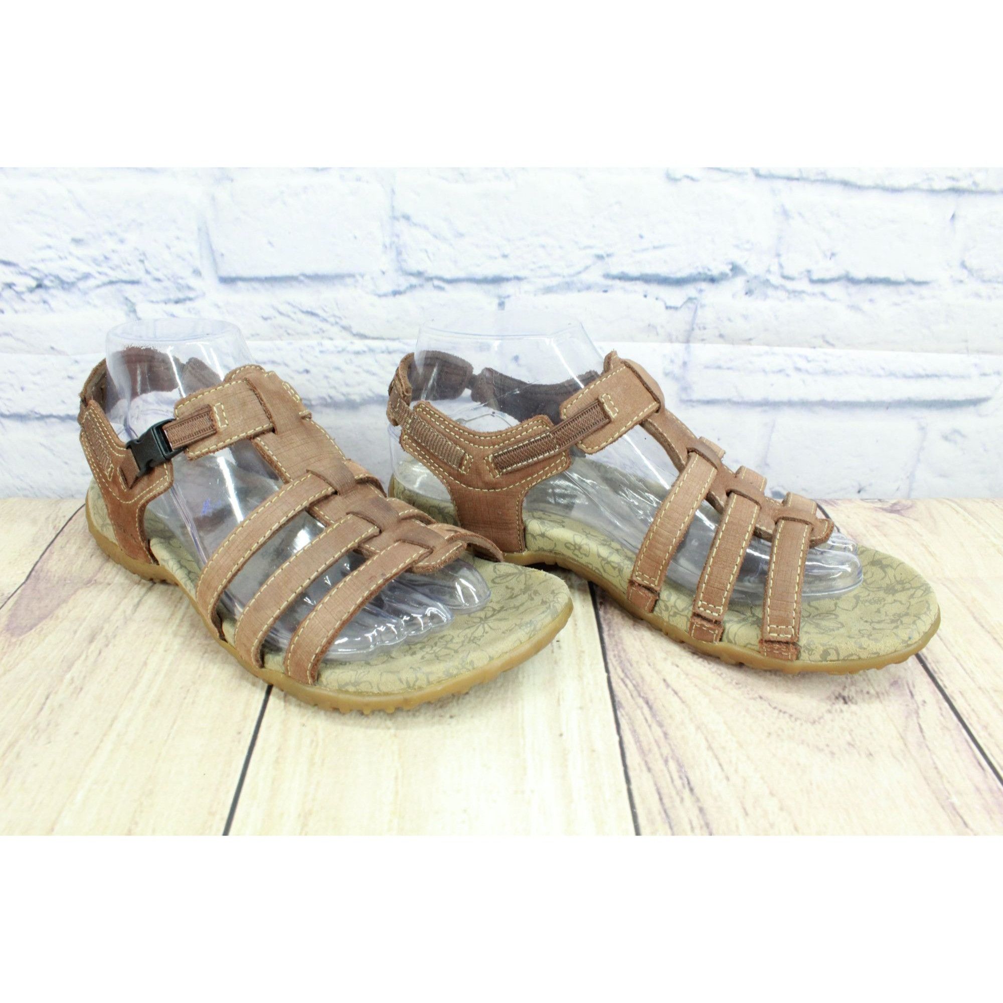 L.L. Bean × Leather LL Bean Leather Slingback Strappy Buckle Casual Sandals Size US 8 / IT 38 - 3 Thumbnail