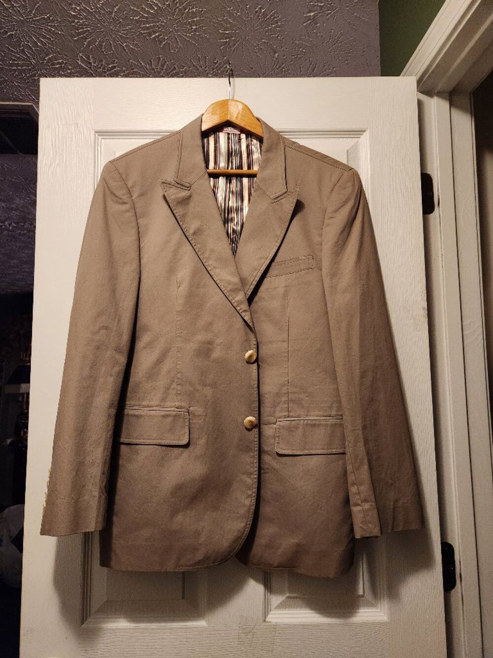 Report Collection Report men's khaki 100%cotton sport coat blazer jacket XL/44 Size 44R - 1 Thumbnail