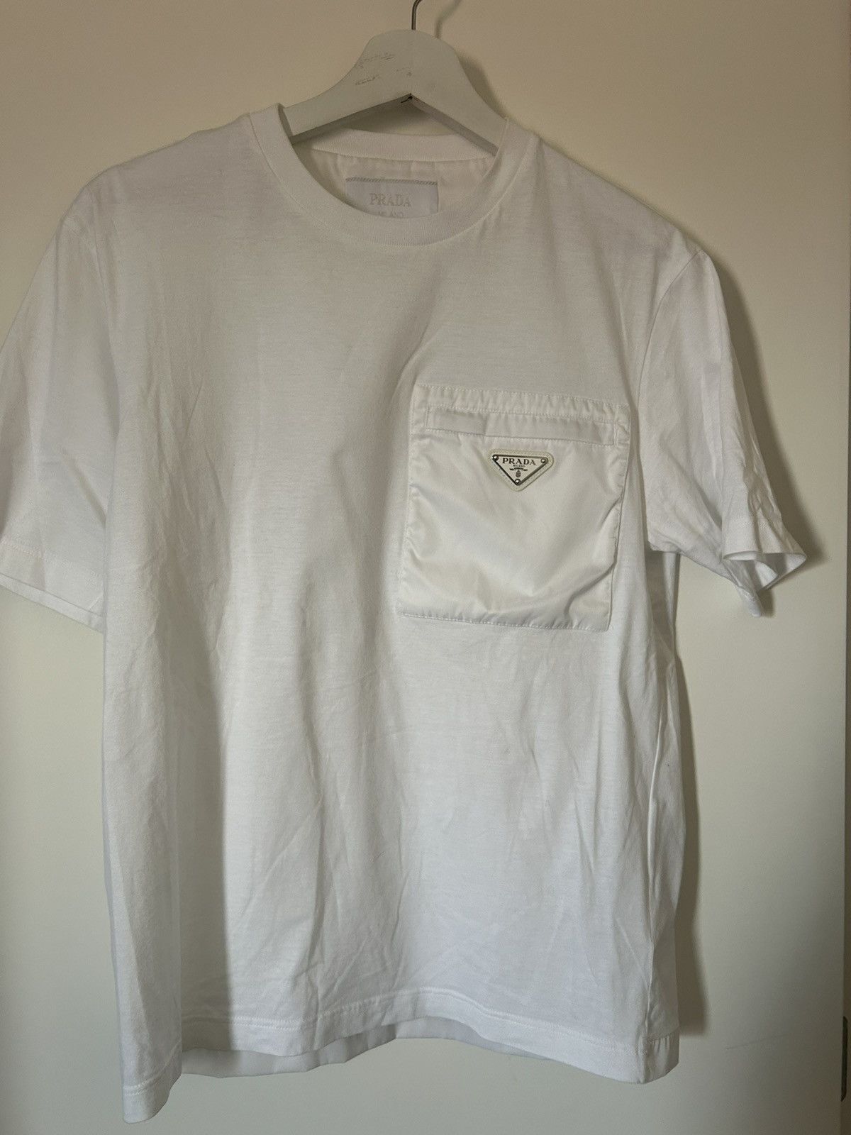 Prada Prada Re-Nylon Jersey T-Shirt With Front Pocket Size US XS / EU 42 / 0 - 1 Thumbnail