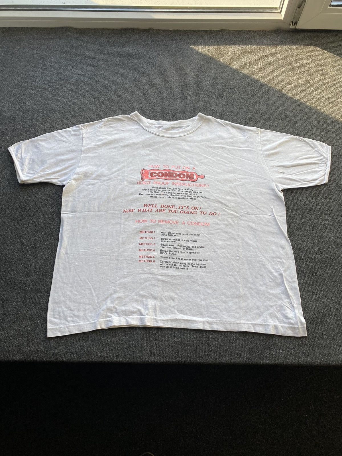 Other 🔥Vntg Humor Funny Adult 18+ How To Use Condom Rare Tee Size US L / EU 52-54 / 3 - 1 Thumbnail