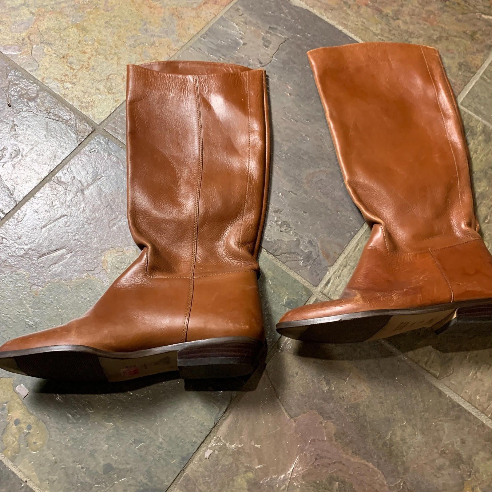 Nine West 90s Womens 9WEST Agnes Leather Riding Boots Size 5.5 (G110) Size US 5.5 / IT 35.5 - 4 Thumbnail