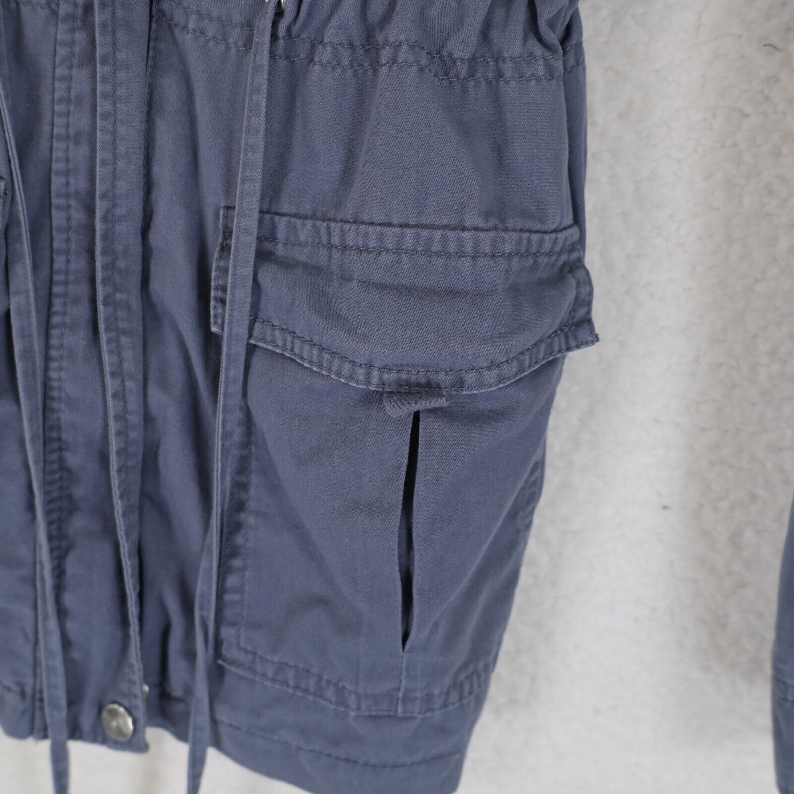 Designer Charlotte Russe Small Blue Full Zip Lined Jacket Cotton Oute Size S / US 4 / IT 40 - 10 Thumbnail