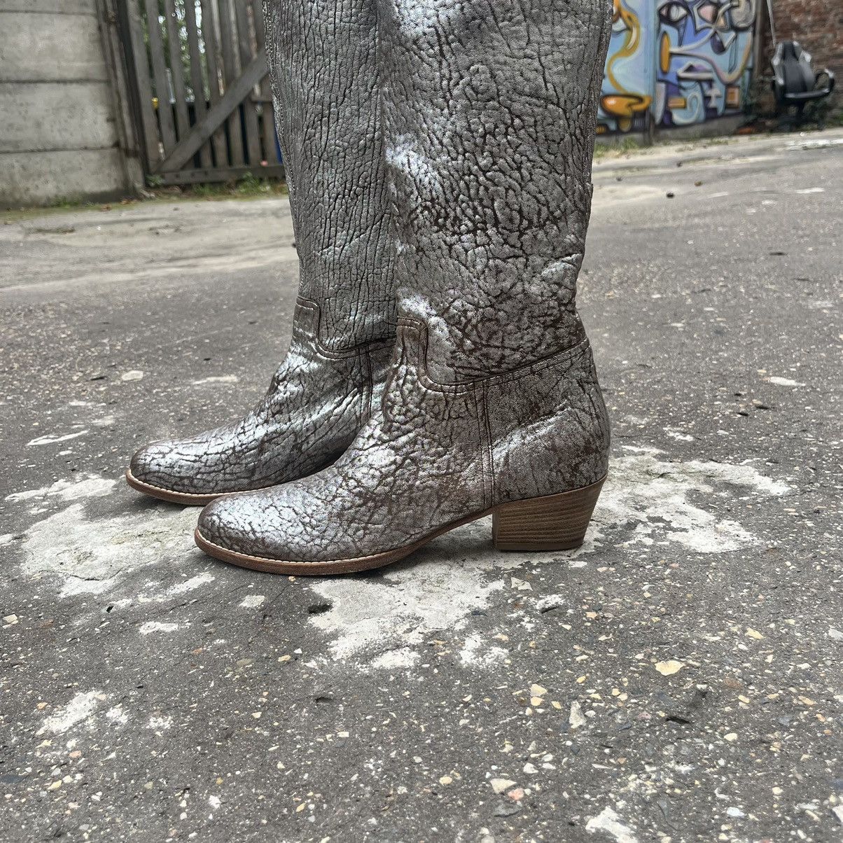 Miu Miu Archive 00s Miu Miu Cowboy Astro Leather Boots Size US 7.5 / IT 37.5 - 4 Thumbnail