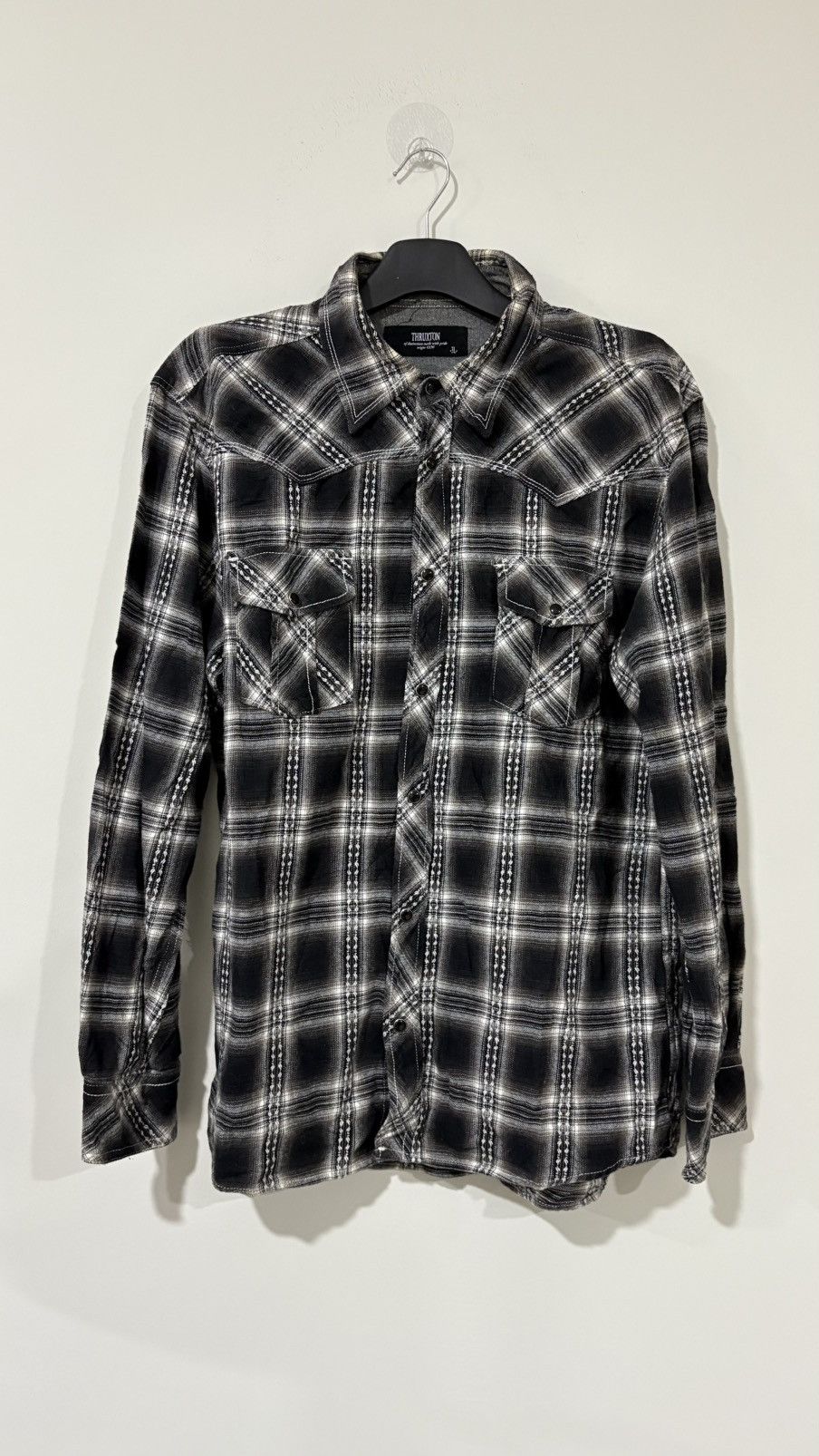 Japanese Brand Japanese Brand Thruxton Plaid Tartan Flannel Shirt 👕 Size US XL / EU 56 / 4 - 1 Thumbnail